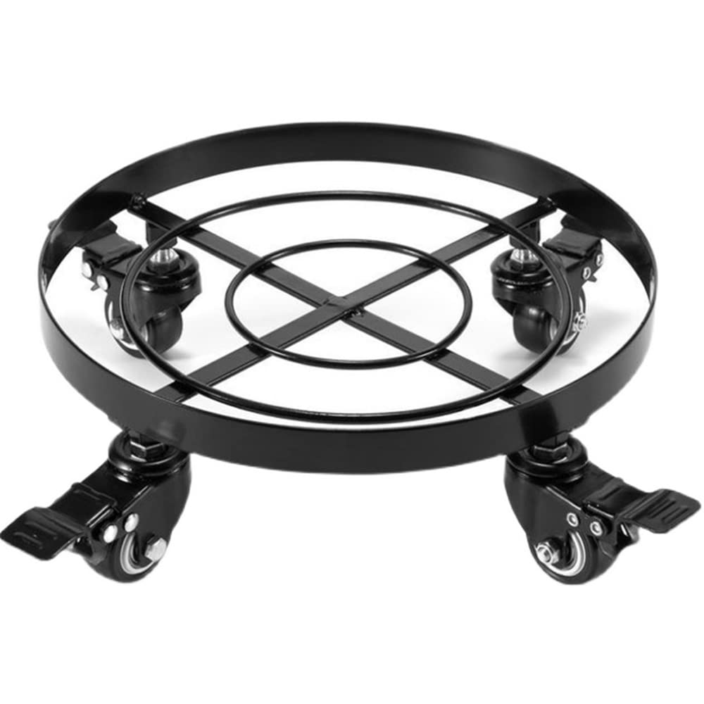 **Heavy Duty Round Flower Pot Base Tray with Pulley Bracket - 27cm Diameter, Large Load-Bearing Plant Saucer for Balcony, Indoor & Outdoor Use - Perfect for Easy Moving & Drainage**    *(Use Case: Ideal for balconies, gardens, patios, or indoor plant arrangements to protect floors and simplify plant movement.)*