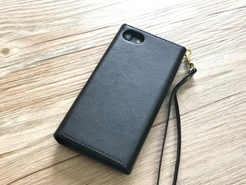 Las Meninas Genuine Leather Wallet Case for iPhone X/XS/XR/11/12/13/14/15/16 Pro Max & Galaxy S24/S23/S22/S21/S20 Ultra/S10/S9/Note 20/8/9/10 Plus (MN1640) - Slim RFID Blocking Phone Cover with Card Slots for Daily Use & Travel