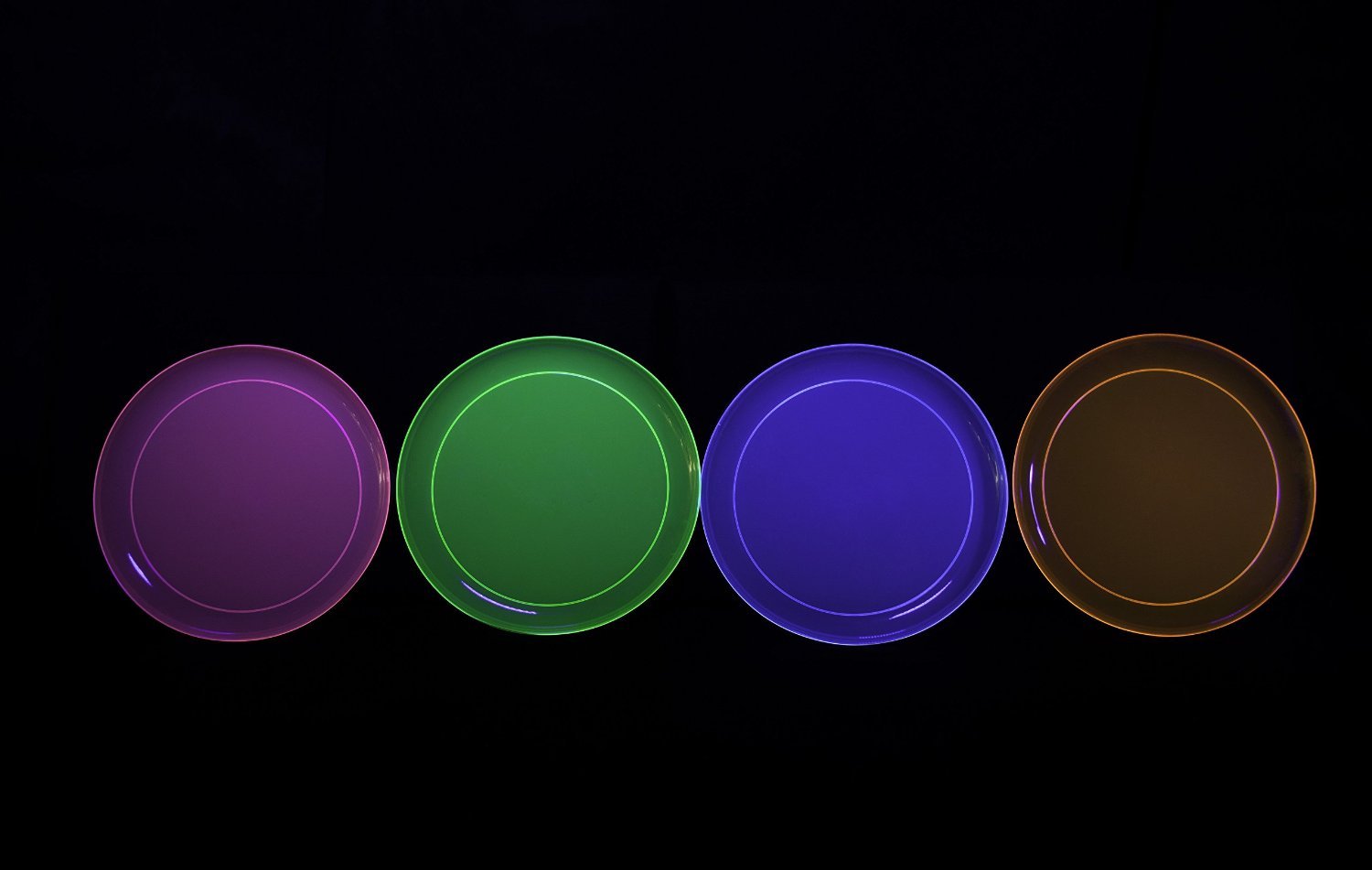 Neon 6-Inch Round Party Plates - 80 Count Hard Plastic Disposable Dessert Plates for Birthday, Baby Shower & Holiday Celebrations