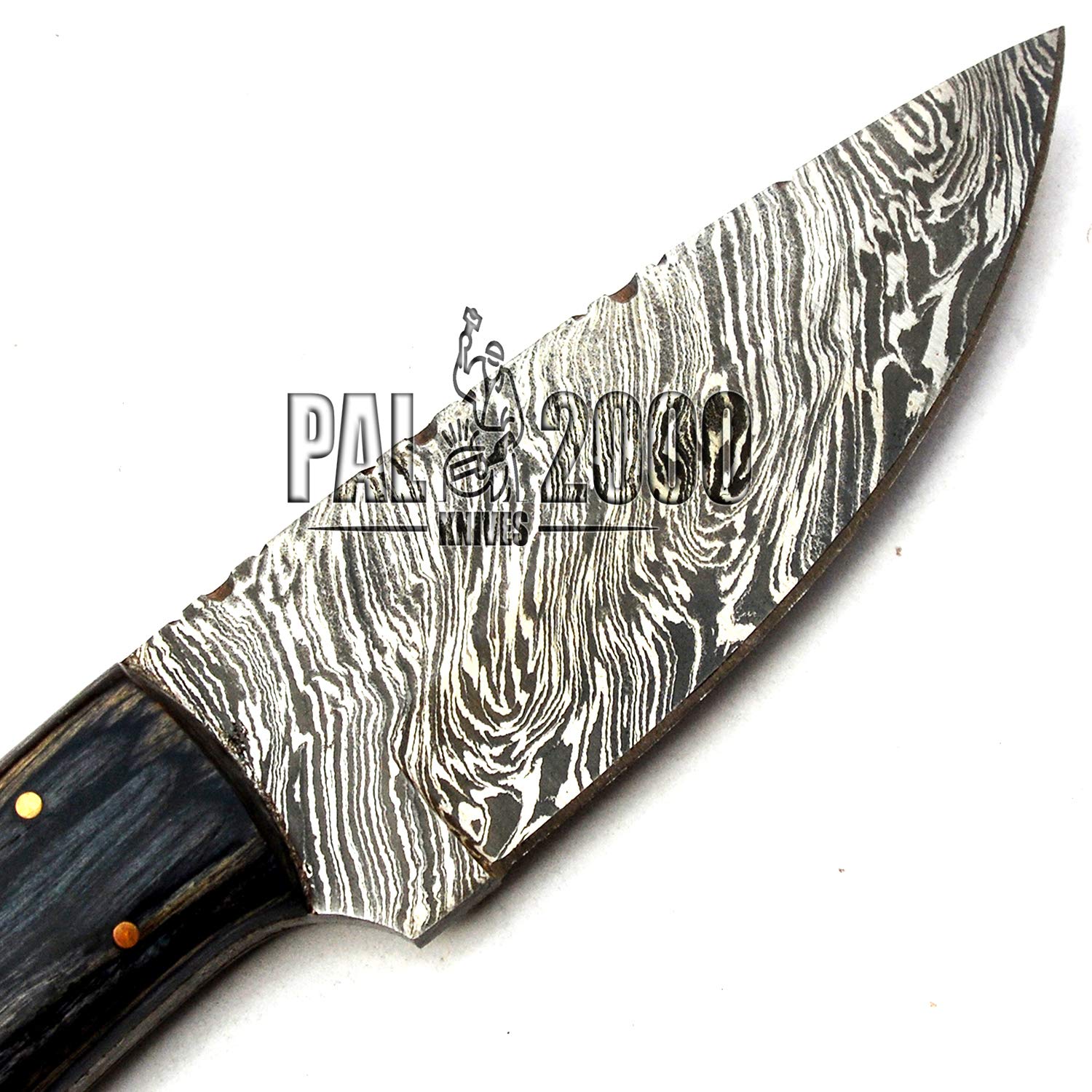 Premium Damascus Steel Fixed Blade Hunting Knife - PAL 2000 BOW-9684 with Leather Sheath | Handcrafted Forged Survival Knife for Outdoor Camping, Hunting & Bushcraft
