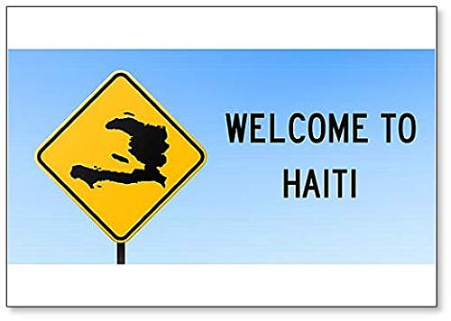 Haiti Map Road Sign Fridge Magnet - Travel Souvenir & Decorative Gift for Home, Office, or Car