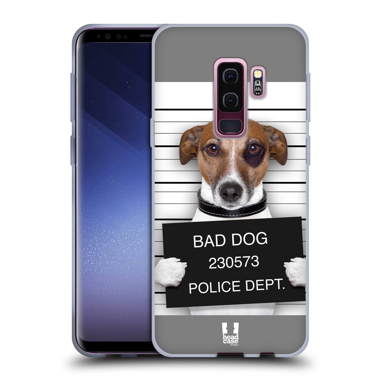 Bad Dog Mugshot Funny Animals Soft Gel Case for Samsung Galaxy S9+ / S9 Plus - Durable Protective Phone Cover for Work, Travel & Daily Use