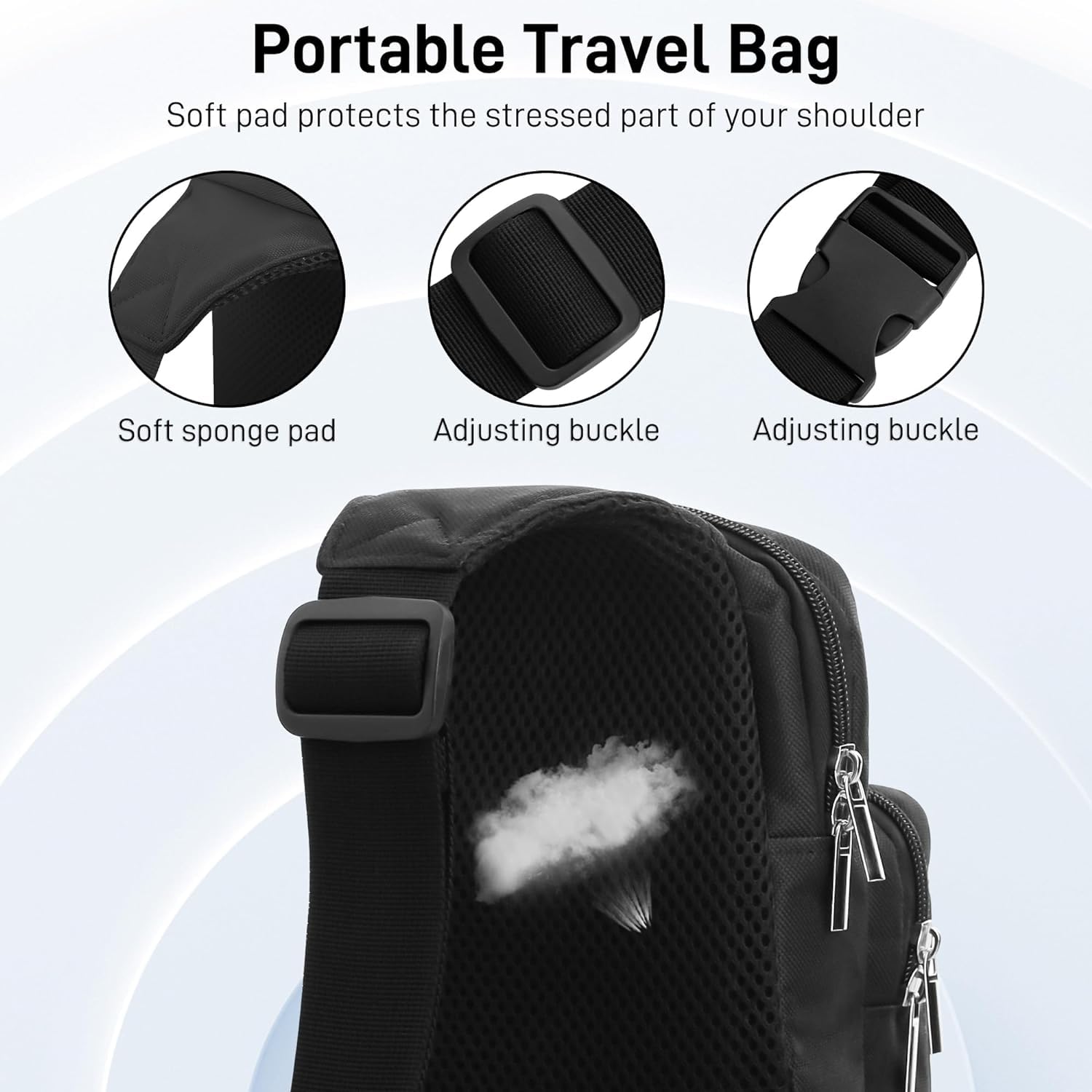 RHOTALL Black Travel Backpack for Nintendo Switch/Lite/OLED - Large Capacity Portable Carrying Case with 12 Game Slots & Thumb Grip Caps - Compatible with Chest/Shoulder Straps & Accessories Storage - Perfect for Gaming on the Go, Travel, and Commuting