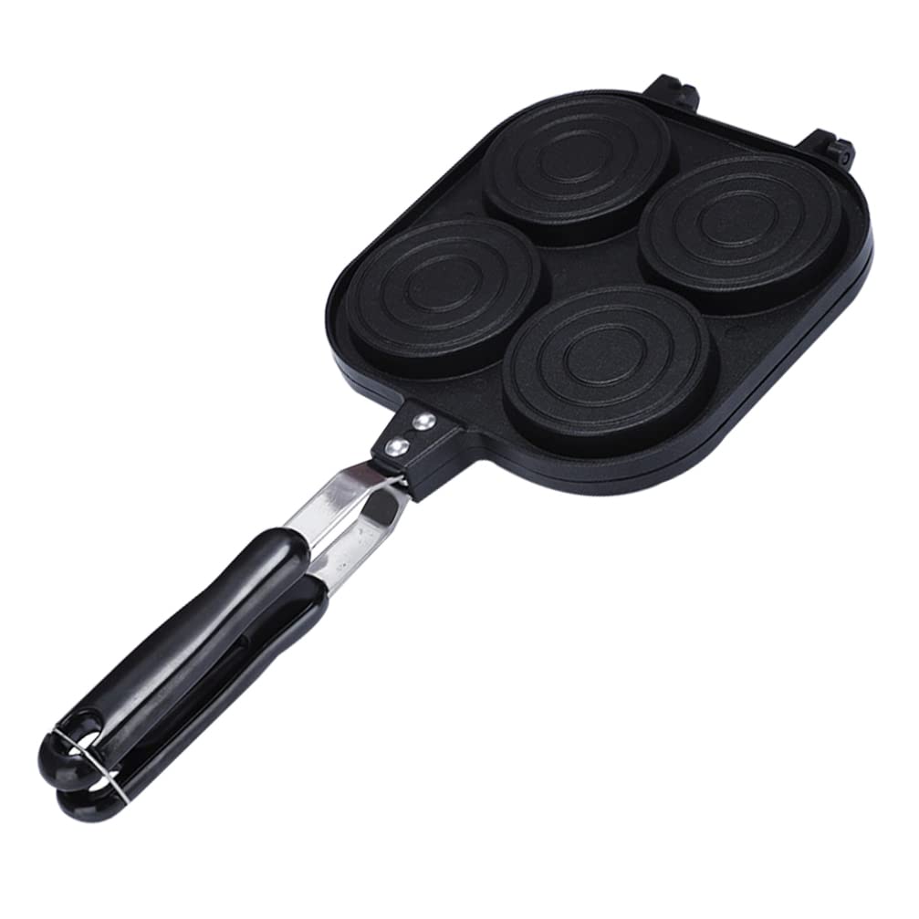 DOITOOL 4-Cup Nonstick Square Egg Frying Pan - Aluminum Alloy Pancake Grill Pan for Perfect Fried Eggs, Burgers & Breakfast - Ideal for Home Cooking, Camping & Quick Meals