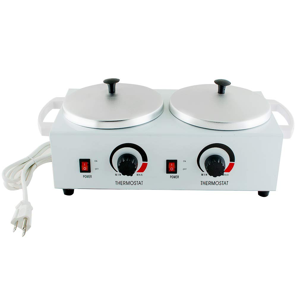 110V Professional Double Wax Warmer - Electric Heater for Facial & Body Waxing - Adjustable Temperature SPA Machine - Fast Heating & Easy to Use - Perfect for Home Salons, Spas & Beauty Clinics (USA)