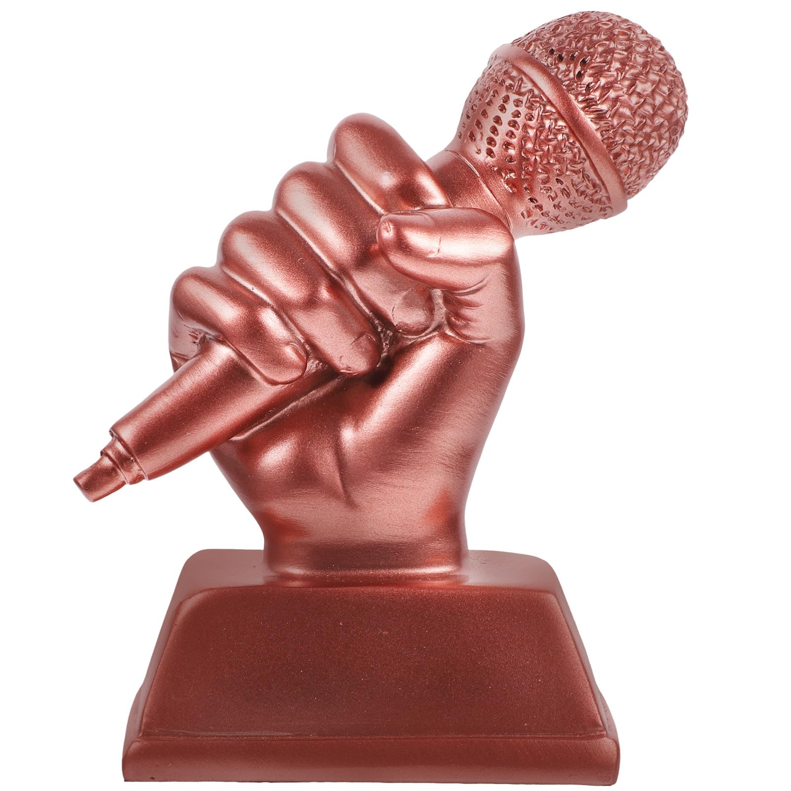 Yardwe 5-Piece Resin Craft Trophy Set - Kids Award Trophies, Golden Musical Microphone Decor, Singing Competition Prize - Perfect for Children's Room Decor, Talent Show Awards & Party Favors