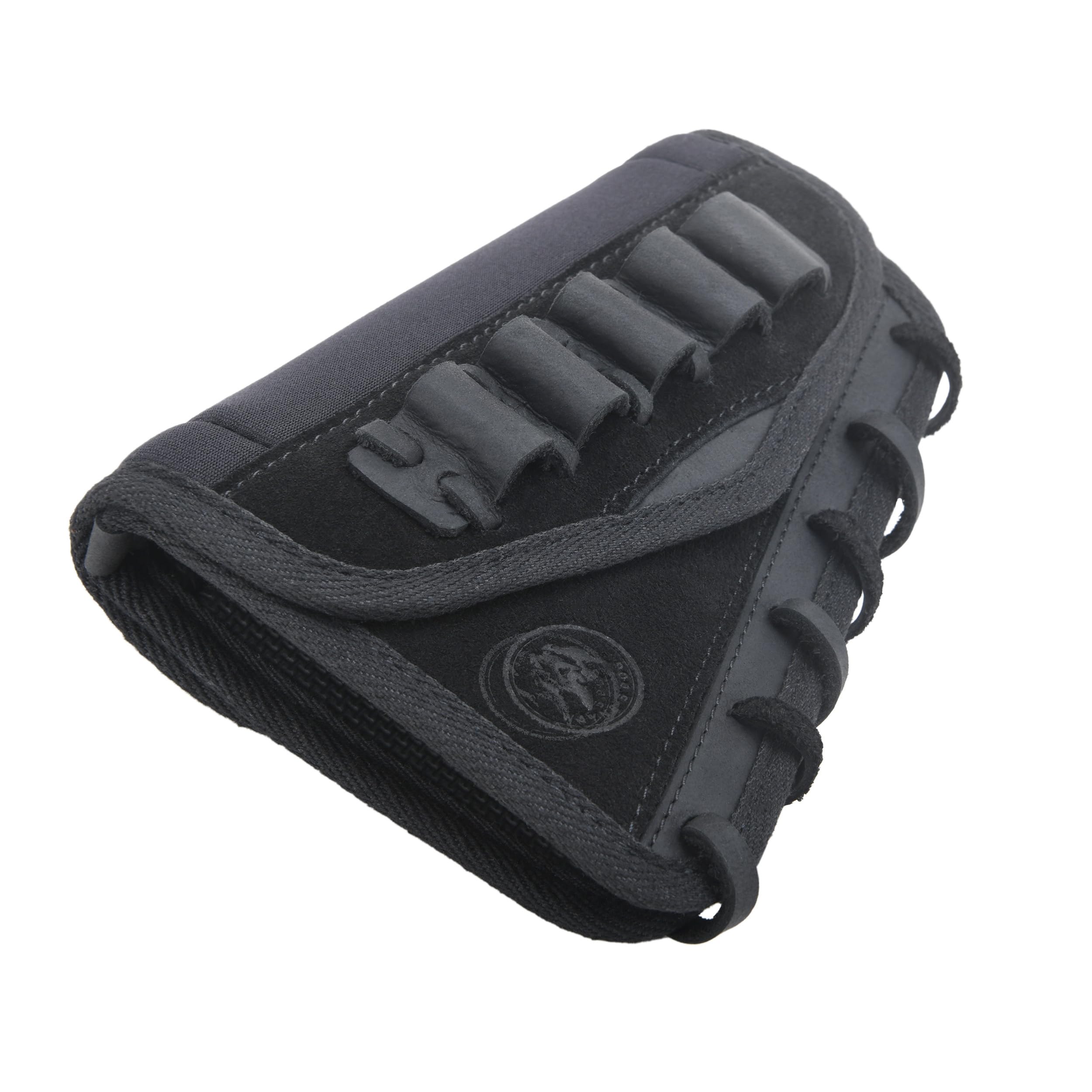 Leather Rifle Cheek Rest Riser Pad - Gun Buttstock Ammo Holder for .30-06 .308 .45-70 - Comfortable Shooting Accessory for Hunting & Target Practice