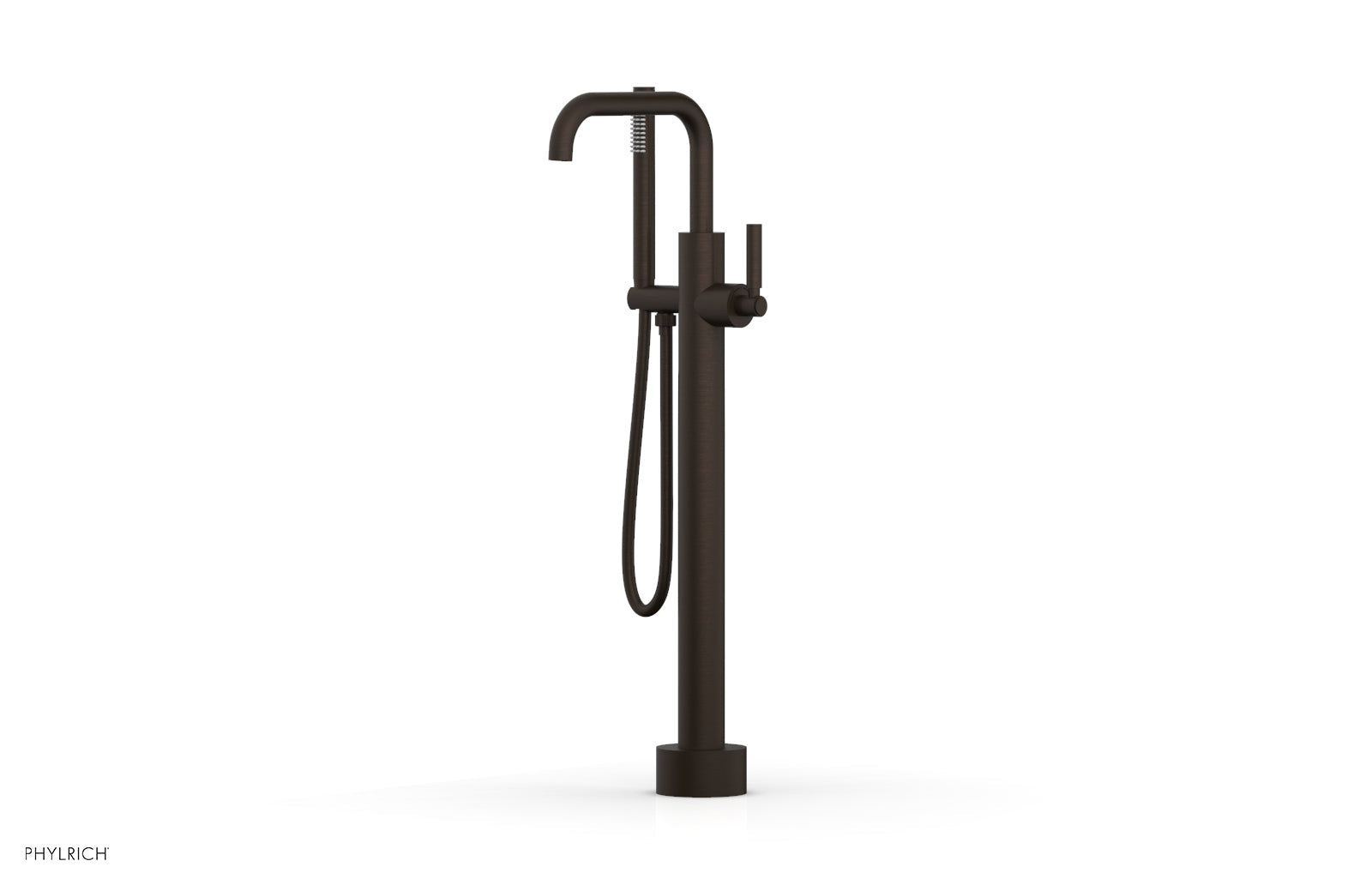 BASIC Low Floor Mount Tub Filler with Lever Handle and Hand Shower D130 45 03 - Perfect for Modern Bathroom Renovations and Spa-Like Shower Experiences
