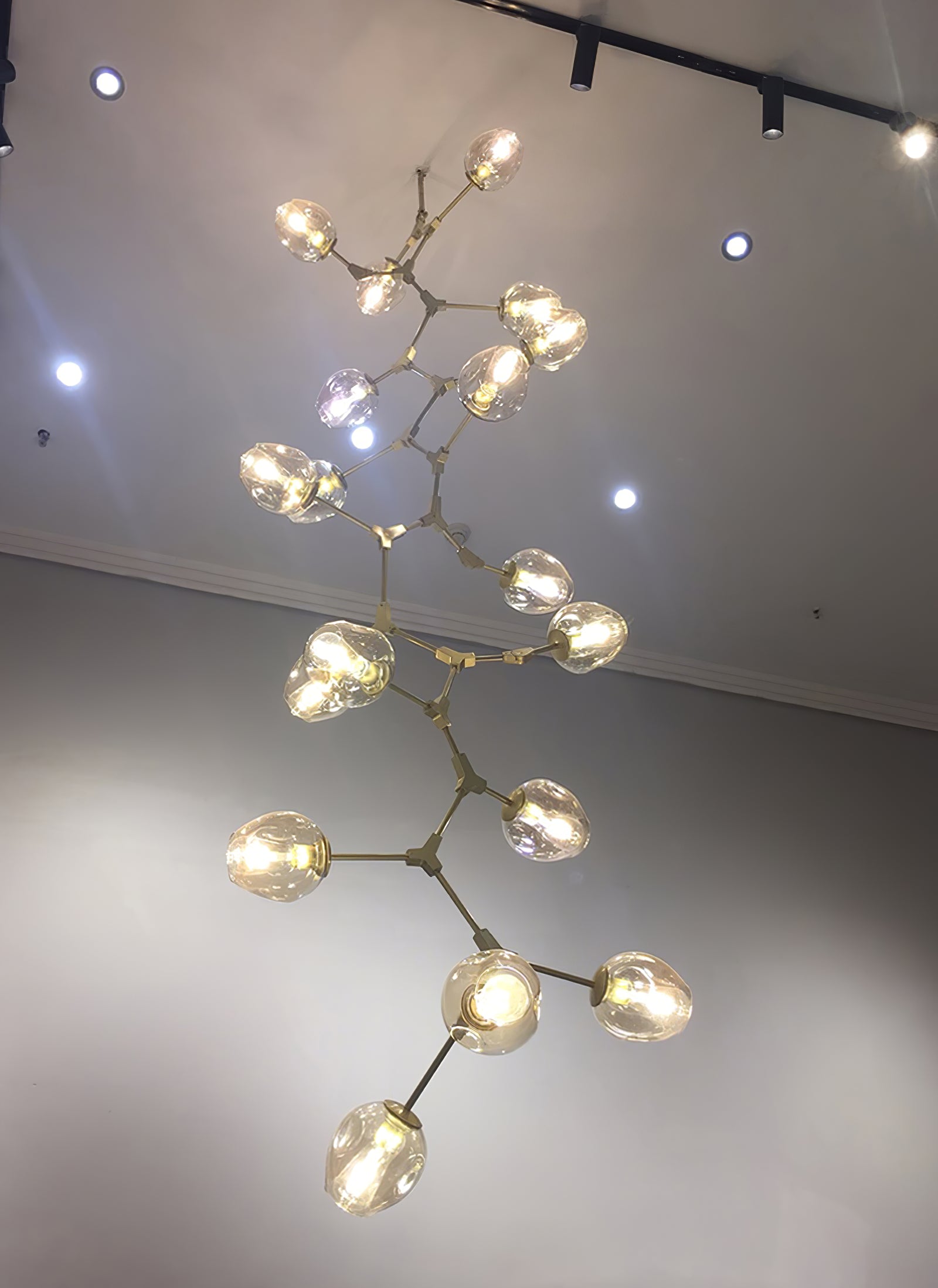 Modern Bifurcation Bubble Chandeliers - Elegant Crystal Glass Pendant Lighting Fixture for Dining Room, Living Room, or Bedroom Decor