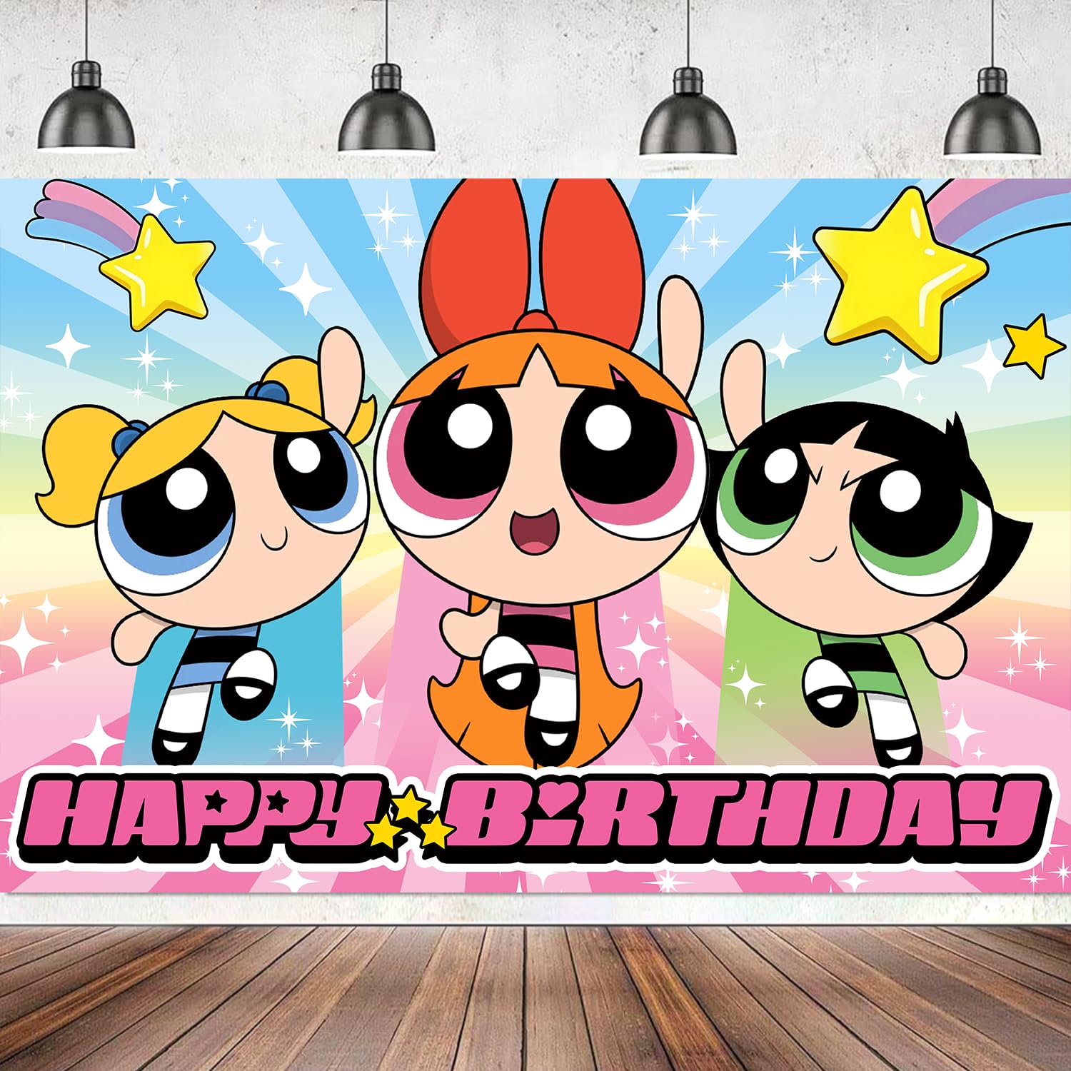 5×3FT Power Girls Birthday Banner - Happy Birthday Decorations for Kids, Power Girls Party Supplies - Perfect for Birthday Parties, Themed Events & Decorations