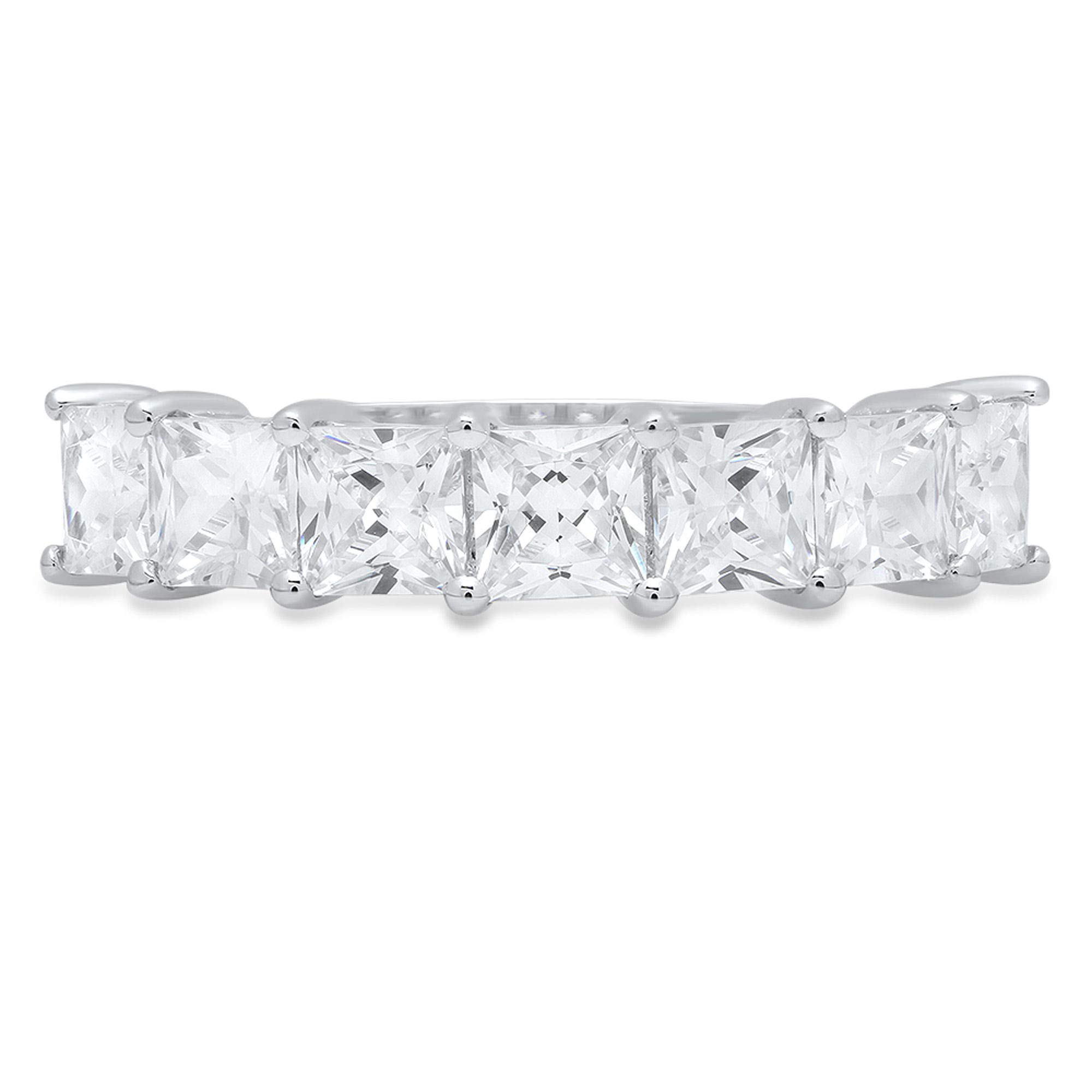 2.03ct Princess Cut Natural Diamond Ring - SI1-SI2 Clarity, G-H Color, 14K White Gold Eternity Band | Conflict Free, Art Deco Style Engagement & Wedding Ring for Women | Perfect for Proposals, Anniversaries & Special Occasions