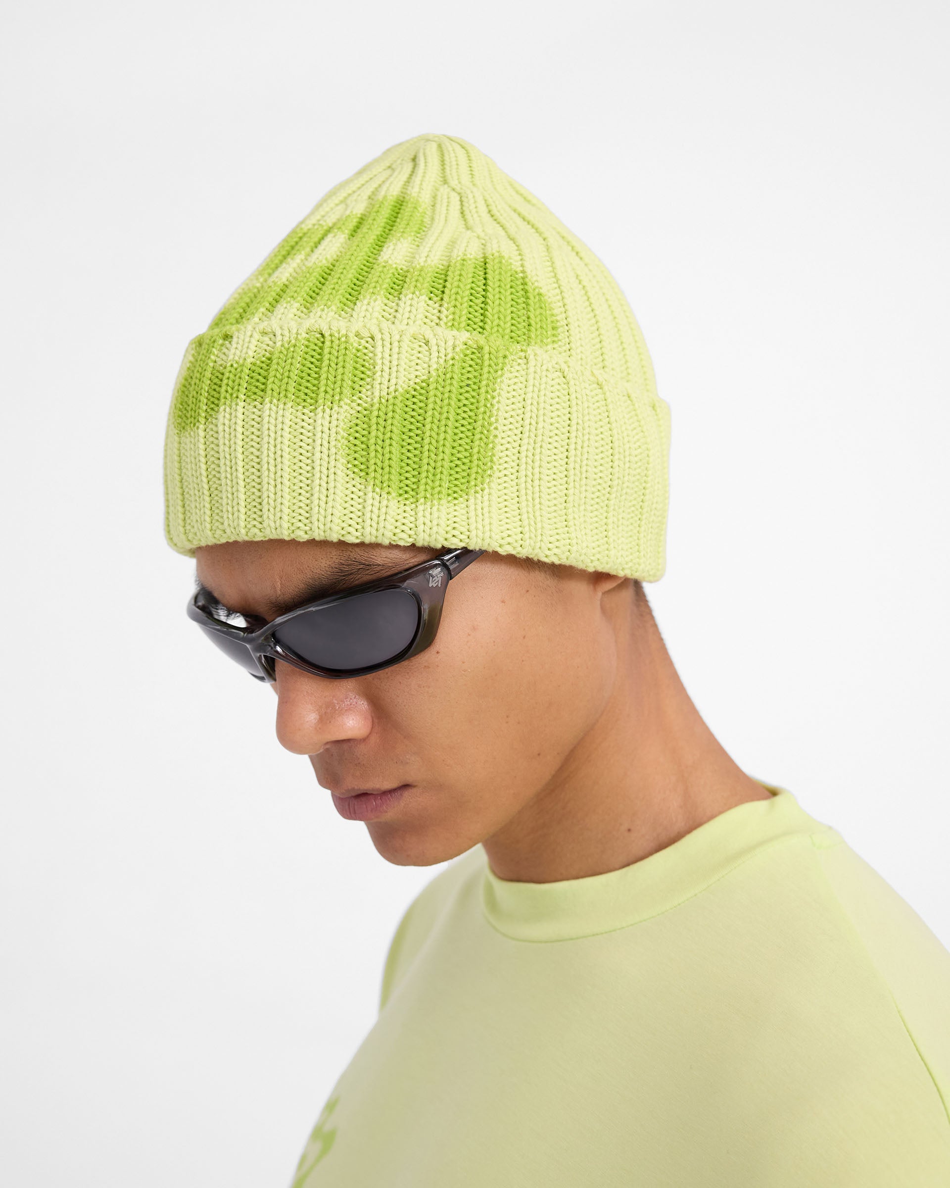 247 Heavy Rib Beanie for Men & Women - Warm Winter Knit Hat in Shadow Lime - Perfect for Skiing, Snowboarding & Outdoor Activities