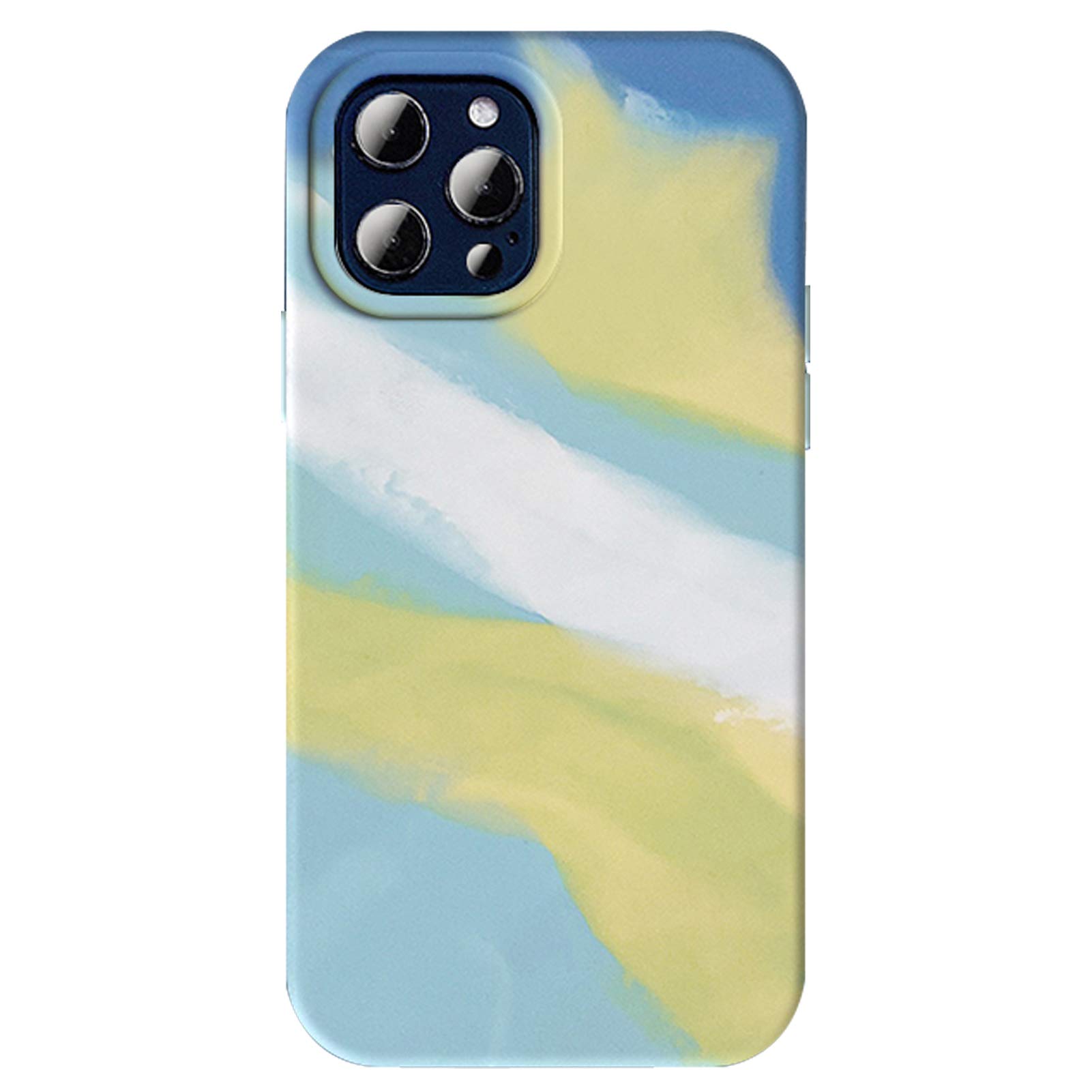 Yesunktt Liquid Silicone Phone Case for iPhone 13 - Creative Color Matching, Shockproof Protective Cover, Cute Yellow Design - Perfect for Everyday Use, Travel & Gift Giving