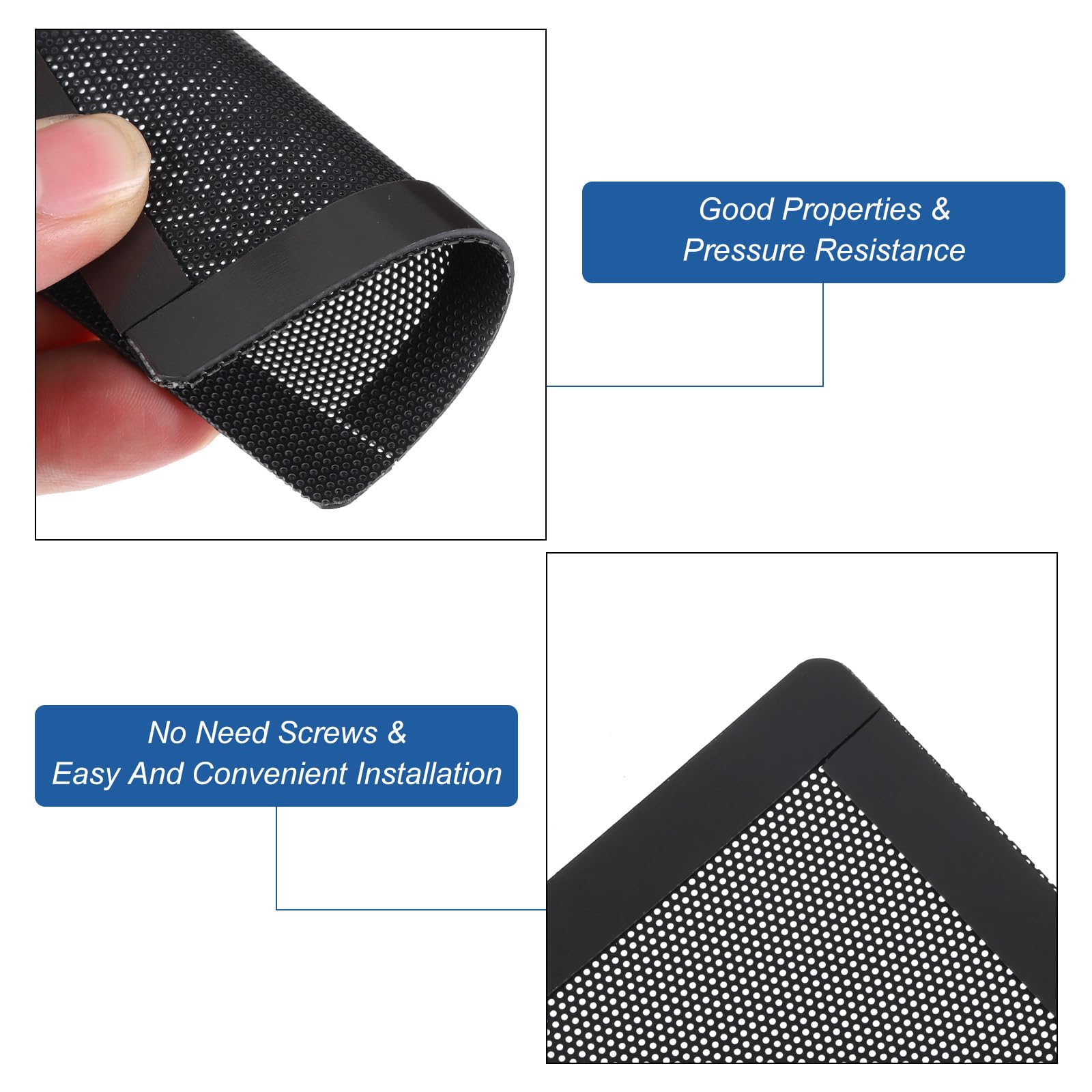 MECCANIXITY 3PCS 90x90mm Magnetic PC Dust Filter - Black PVC Computer Case Cooler Dustproof Mesh Cover for PC Chassis, Speakers & Gaming Rigs | Perfect for Dust Protection & Airflow Optimization in Home/Office Setups