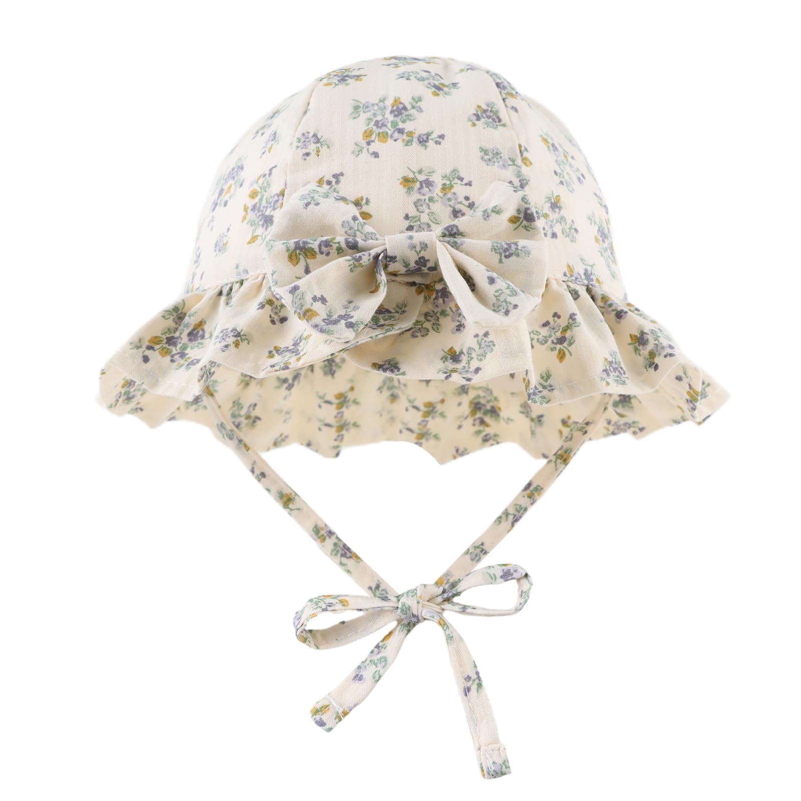 Summer Baby Hats for Girls 0-2 Years - Soft Cotton Infant Sun Hat with Bowknot - Cute Toddler Bucket Hats for Sun Protection - Perfect for Beach, Park & Outdoor Activities