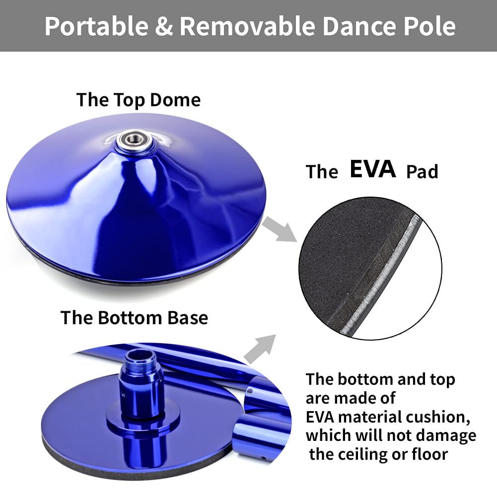 45mm Spinning Portable Dance Pole for Home & Studio - Extendable Pole Dancing Equipment for Fitness, Bedroom, and Indoor/Outdoor Use