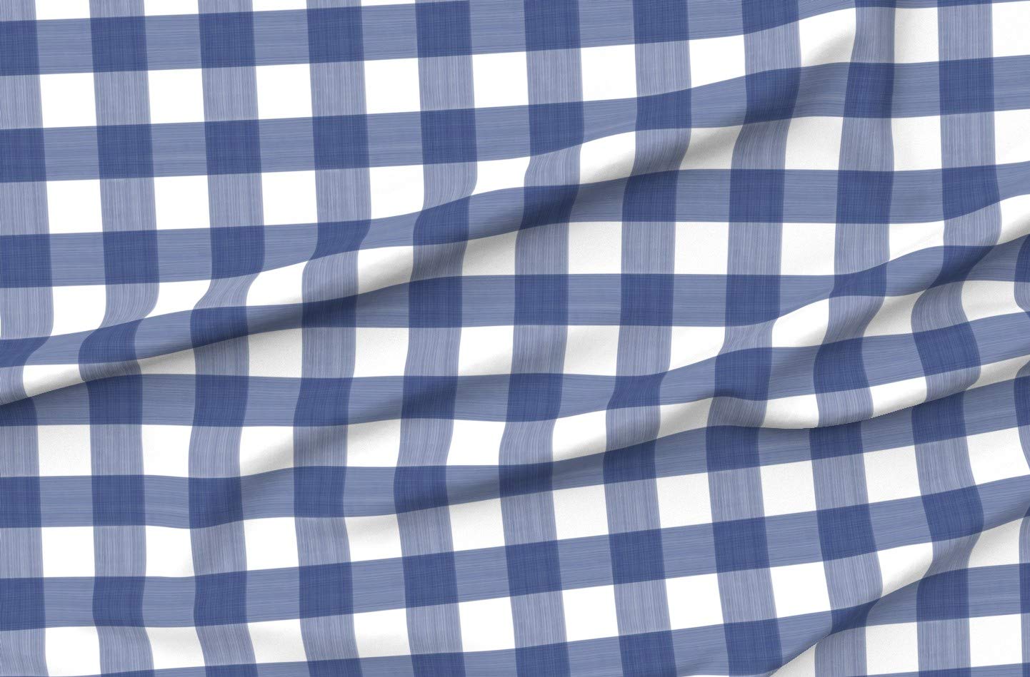 Navy Buffalo Plaid Check Gingham Blue Printed Minky Fabric by The Yard - Soft Plush Material for Sewing Baby Blankets, Quilt Backing & Nursery Decor | Perfect for DIY Crafts, Home Decor & Gift Making