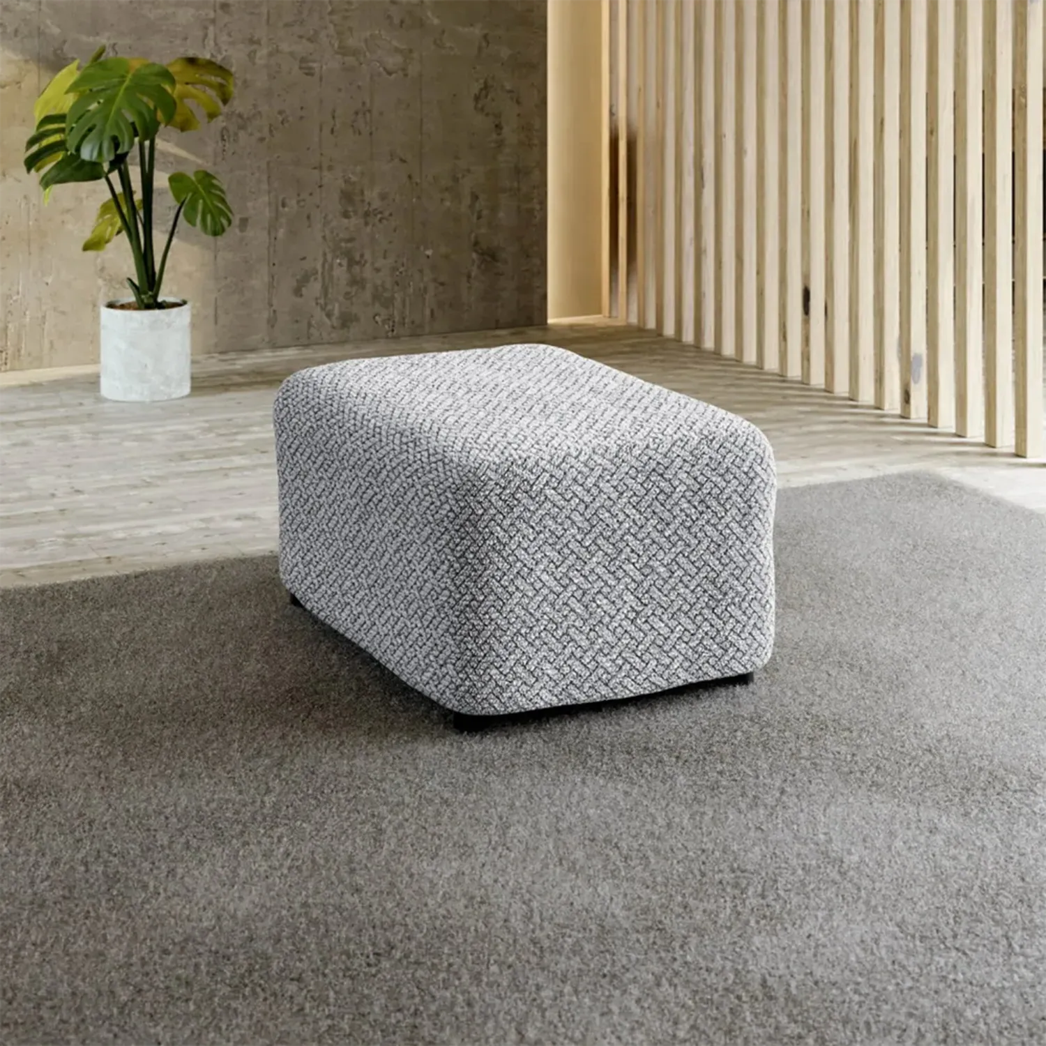 Medium Ottoman Slipcover - Microfiber Printed Collection - Perfect for Living Room, Bedroom & Home Decor