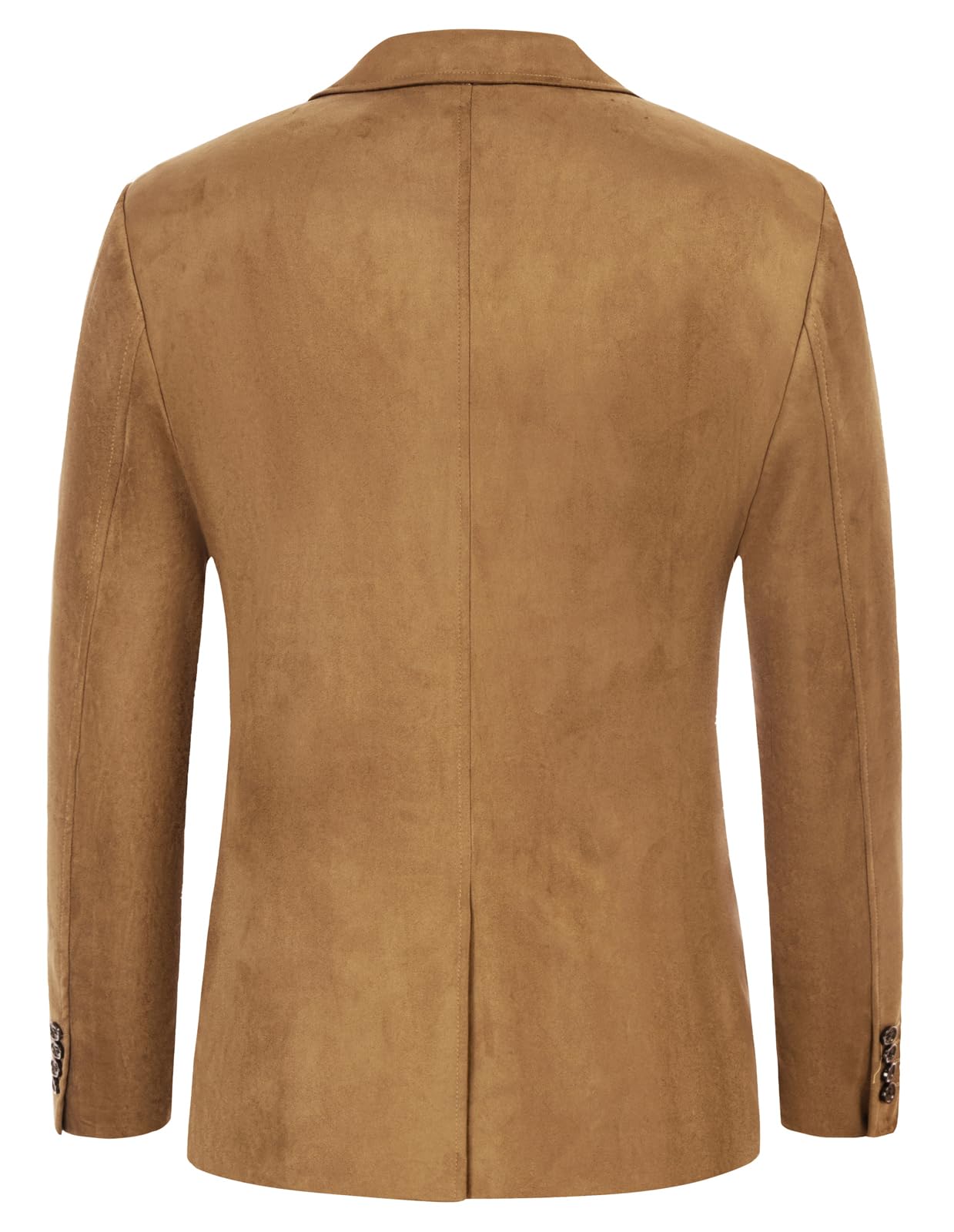 Men's Faux Leather Blazer Jacket - Casual 2-Button Suede Coat with Pockets for Office & Night Out