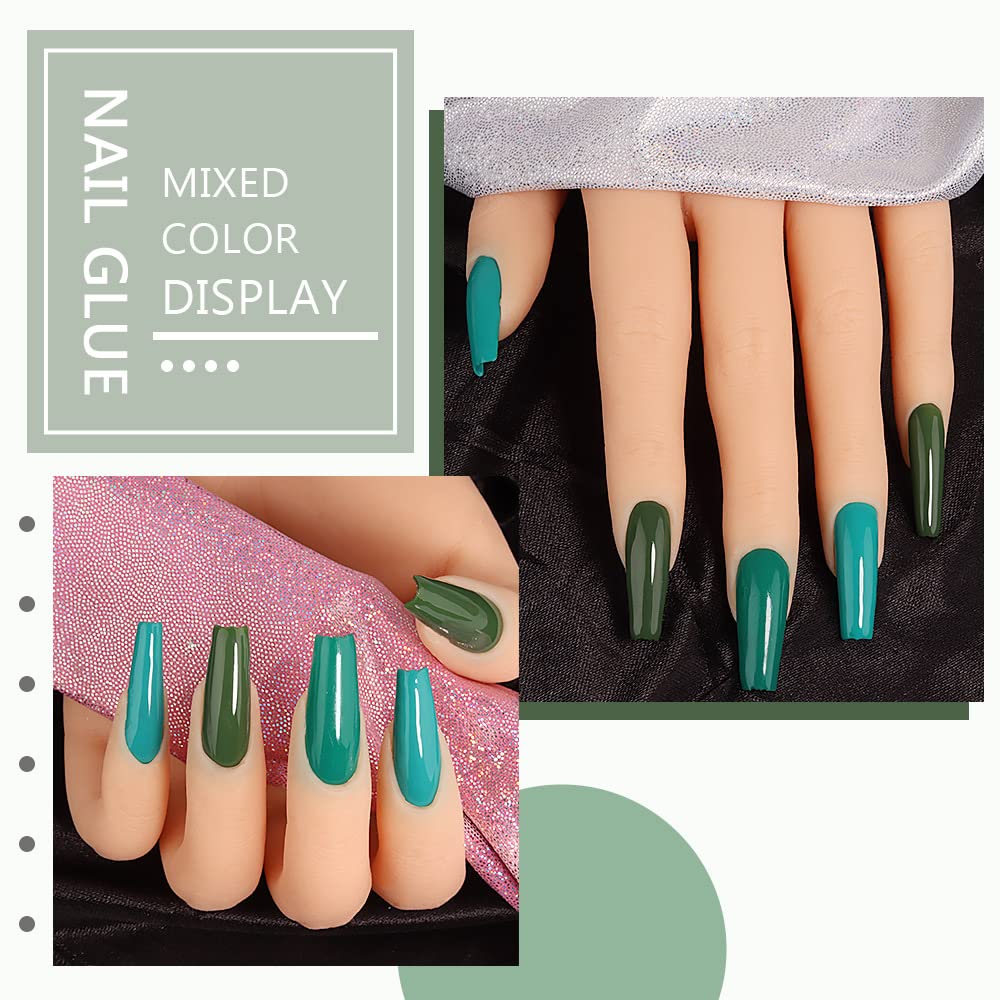 BINGBRUSH 3-Piece Green Gel Nail Polish Kit - 10ML Soak Off LED/UV Gel Polish Set with High Shine & Long Lasting Wear for Salon & DIY Manicure (A03-Green) - Perfect for Nail Art, Home Manicures & Professional Salon Use