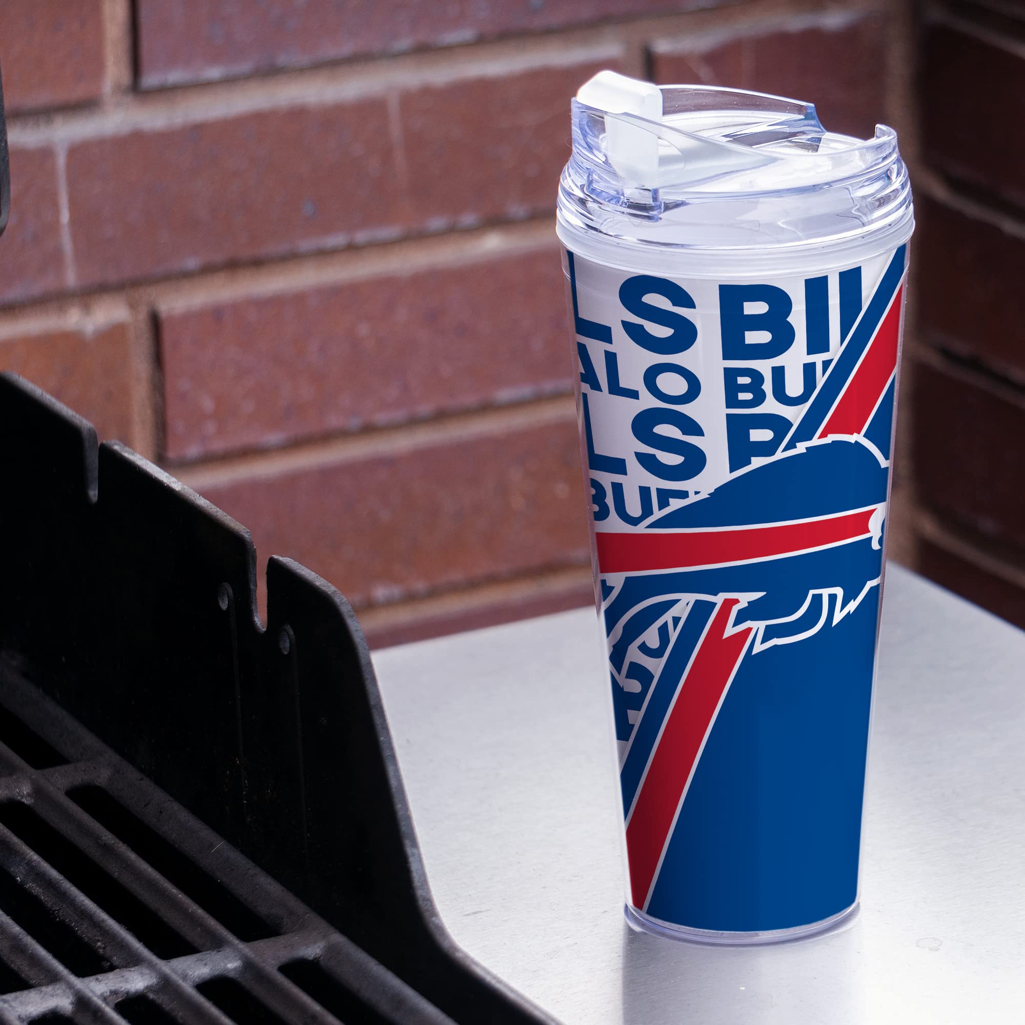 NFL Officially Licensed 24oz Acrylic Tumbler with Hinged Lid - Double Wall Insulated Football Cup for Hot & Cold Drinks - Perfect for Game Day, Tailgating, and NFL Fan Gifts