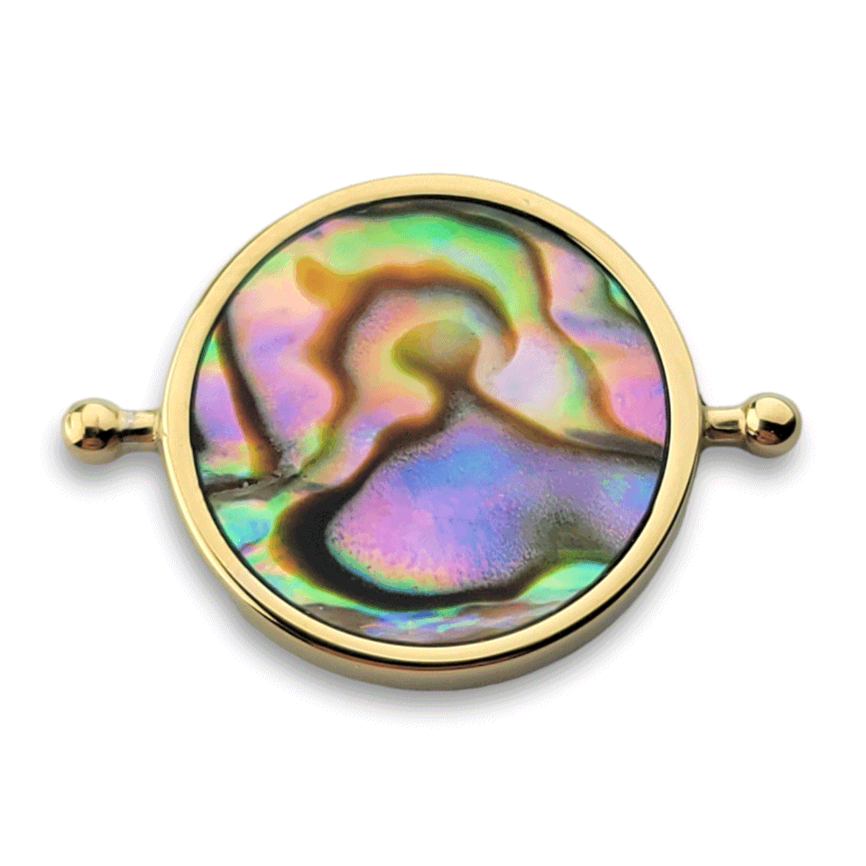 Natural Abalone Shell Round Crystal Pendant - Handmade Boho Jewelry for Women, Healing Stone Necklace for Meditation & Spiritual Gifts