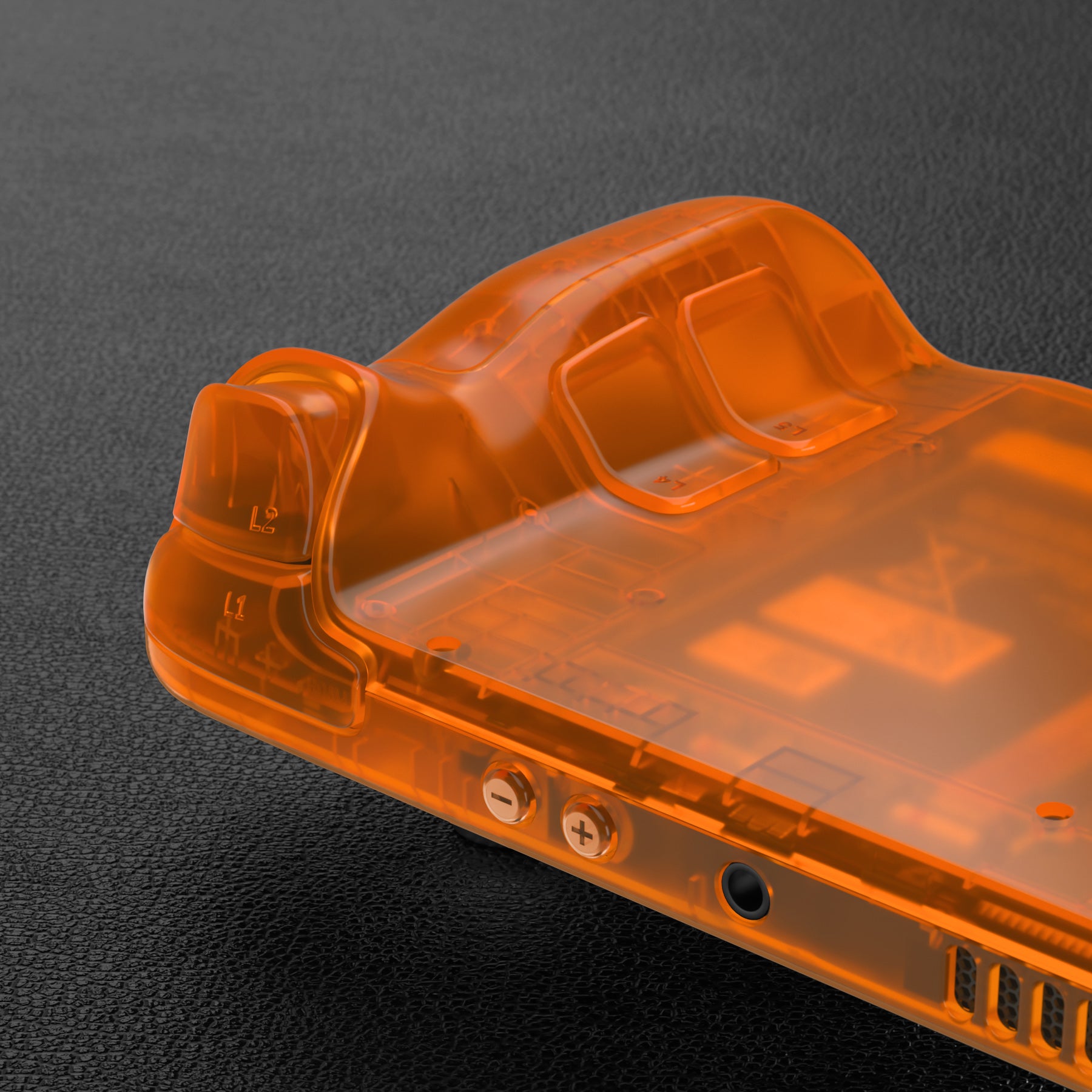 eXtremeRate Custom Full Set Shell with Buttons for Steam Deck LCD - Clear Orange Replacement Case | Gaming Accessories for Steam Deck LCD | Perfect for DIY Modding & Personalization