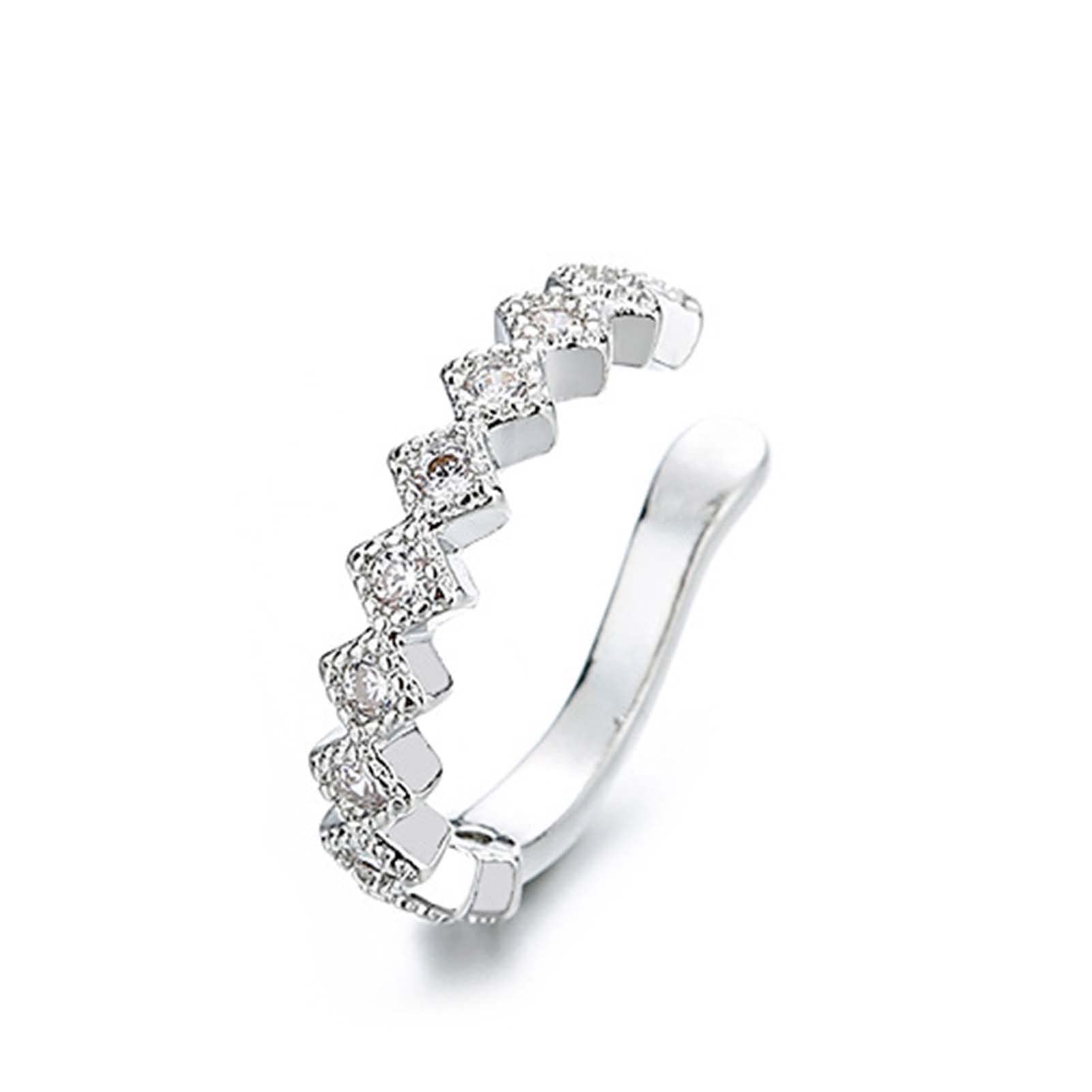 Stylish Geometric Rhinestone Clip-On Earrings for Women & Girls - Korean Fashion Jewelry for Weddings, Parties & Special Occasions