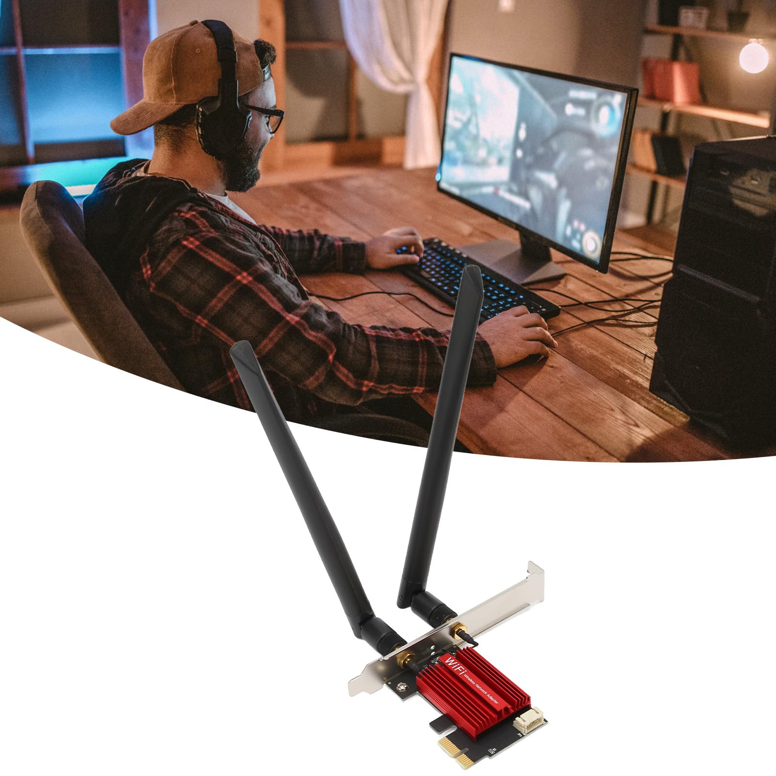 AX1800 Pro WiFi 6 PCIe Network Card - 1800Mbps Dual Band Wireless Adapter with MU-MIMO, OFDMA, Bluetooth 5.2 | Compatible with Windows 10/11 | Ideal for 4K Streaming, Online Gaming & Home Office Setup