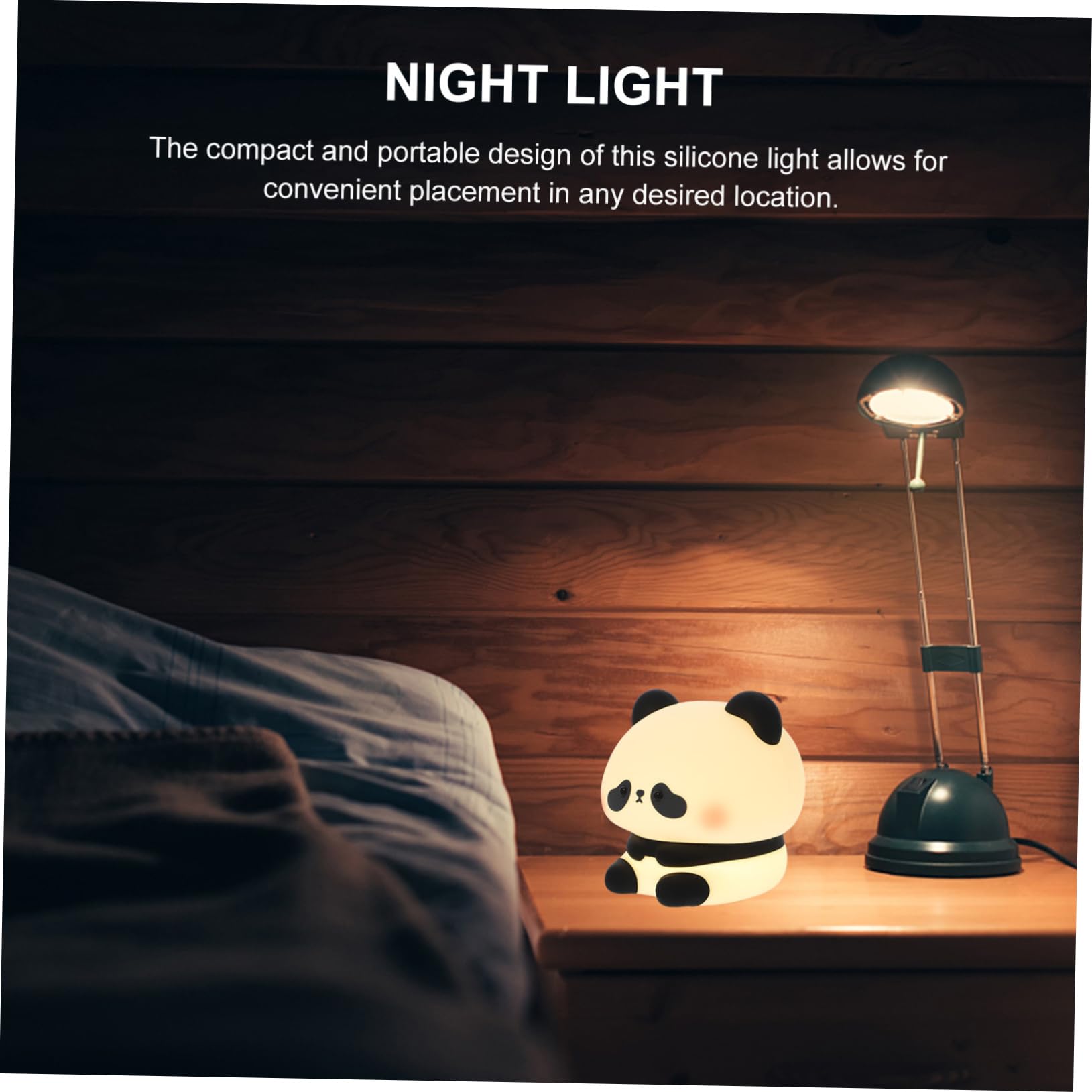Panda Night Light - Cartoon Pumpkin LED Desk Lamp for Kids, Bedroom, Nursery | Cute Nightstand Light with Soft Glow for Reading, Relaxation, and Nighttime Comfort
