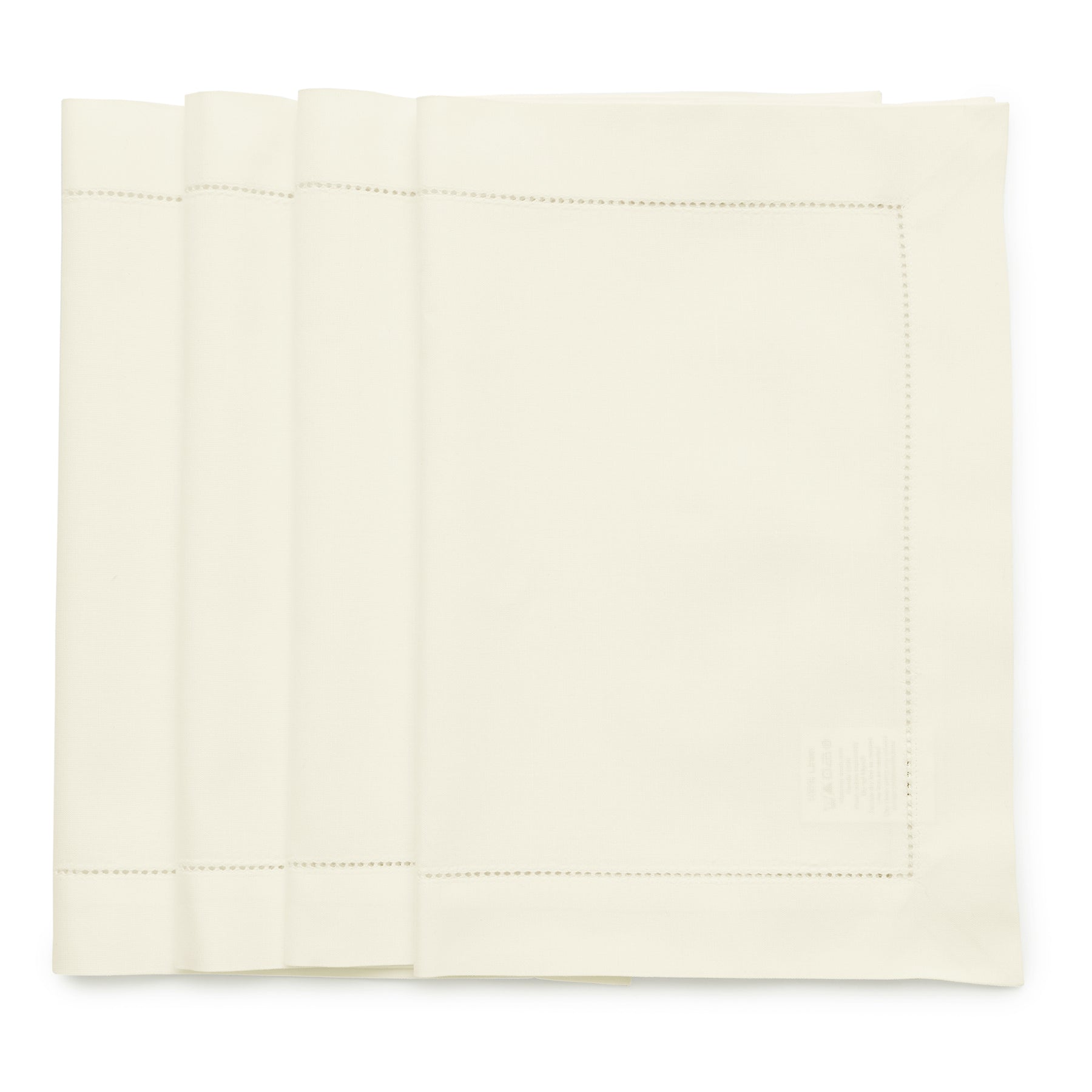 Premium Cotton Linen Hemstitch Placemats Set of 4 - Elegant Table Decor for Dining Room, Kitchen, and Party Settings