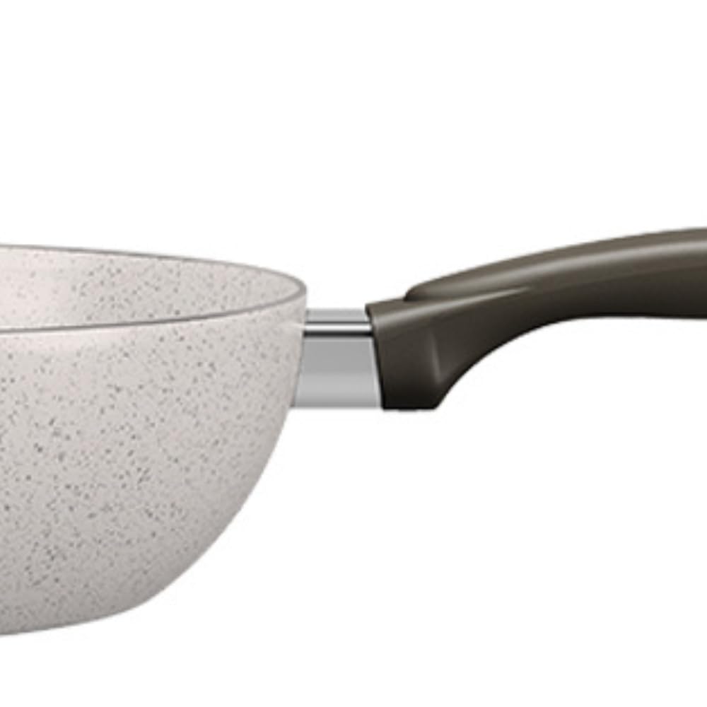 Brinox 24Cm 2.3L Ceramic Non-Stick Wok Pan - Premium Vanilla Cookware for Stir Fry, Sauteing & Asian Cooking | Healthy Kitchen Essential
