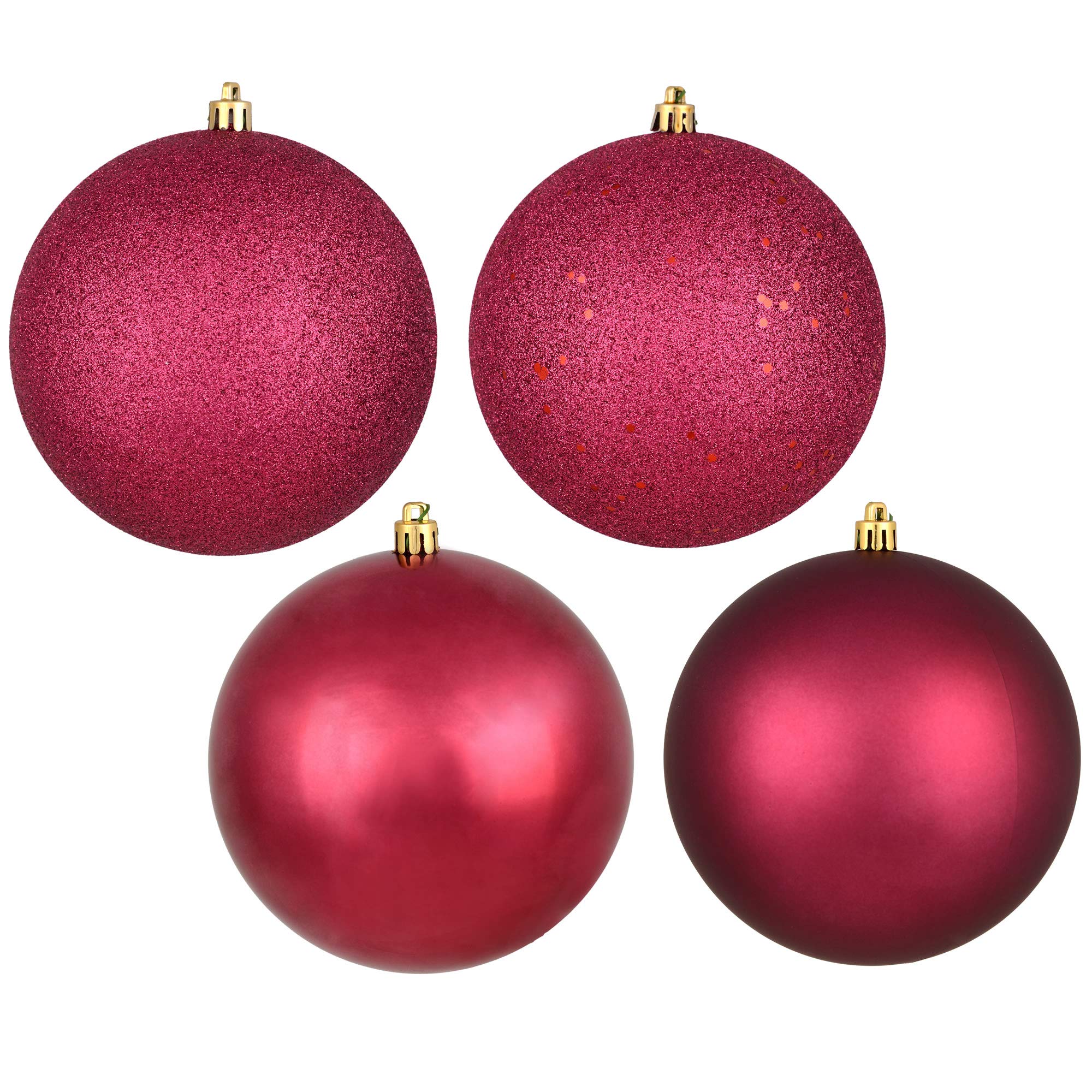 Vickerman 12-Pack Berry Red Christmas Ball Ornaments - Shatterproof Holiday Decor for Tree, Wreath, and Festive Home Decorating