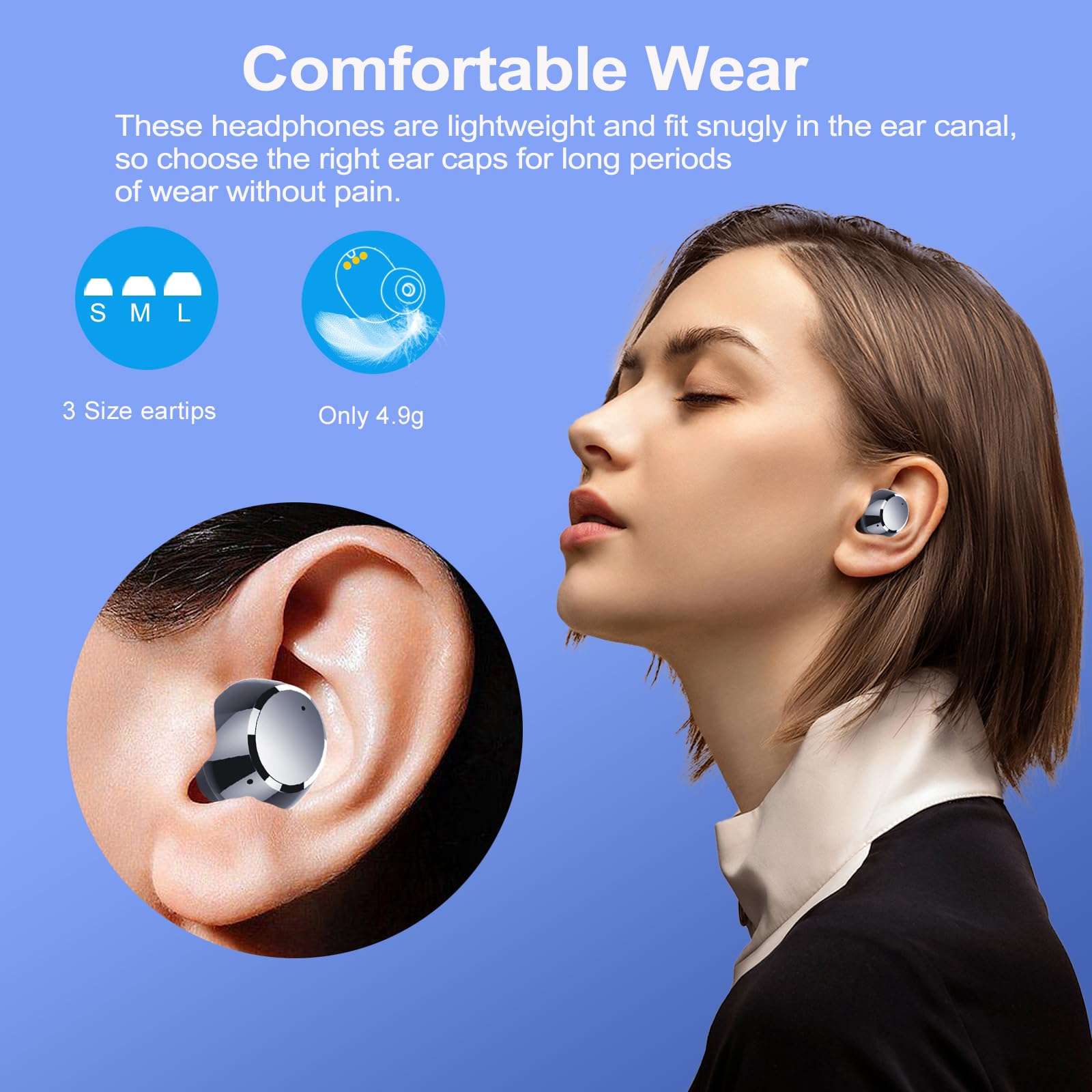 2024 Wireless Bluetooth Earbuds 5.3 with LED Power Display - 128H Playtime, IPX7 Waterproof, Noise Cancelling Mic for Sports & Gym - Compatible with iOS/Android Devices - Perfect for Running, Workouts & Daily Commute
