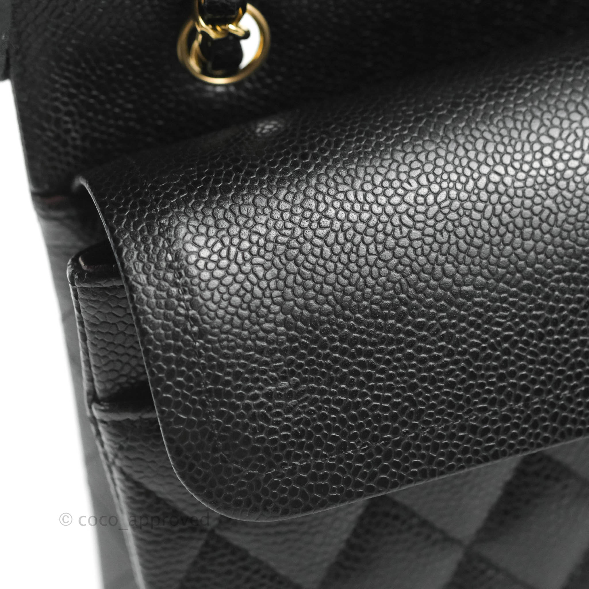 Chanel Classic M/L Medium Double Flap Bag in Black Caviar Leather with Gold Hardware - Luxury Handbag for Women, Perfect for Work, Evening & Special Occasions