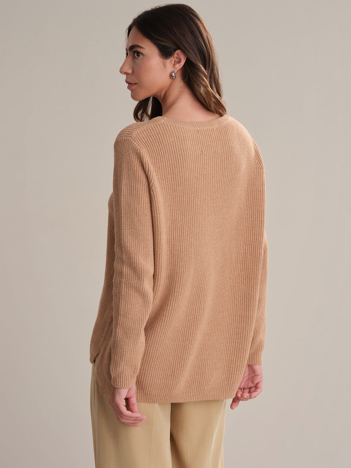 Emma Women's Crewneck Shaker Stitch Cotton Sweater | Soft Casual Knit Pullover | Perfect for Fall Layering & Cozy Winter Outfits