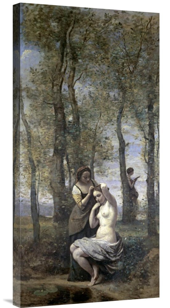 Global Gallery Budget Jean-Baptiste-Camille Corot 'La Toilette' Gallery Wrap Giclee Canvas Wall Art Print - Perfect for Living Room, Bedroom & Office Decor