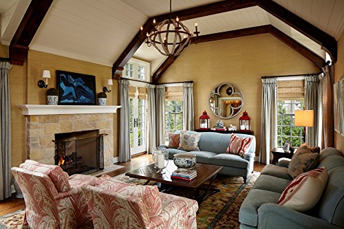 6-Light Quatrefoil Chandelier - French Country Wooden Lantern Wine Barrel Pendant Light Fixture - 31.5