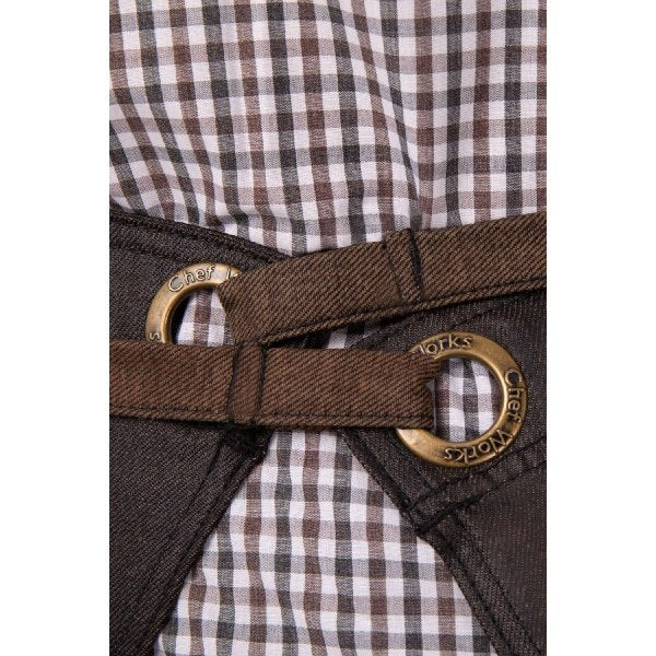 Chef Works ALWWT021BNB0 Boulder Bistro Apron - Premium Brown & Black Waist Apron for Cooking, Grilling & Baking (36