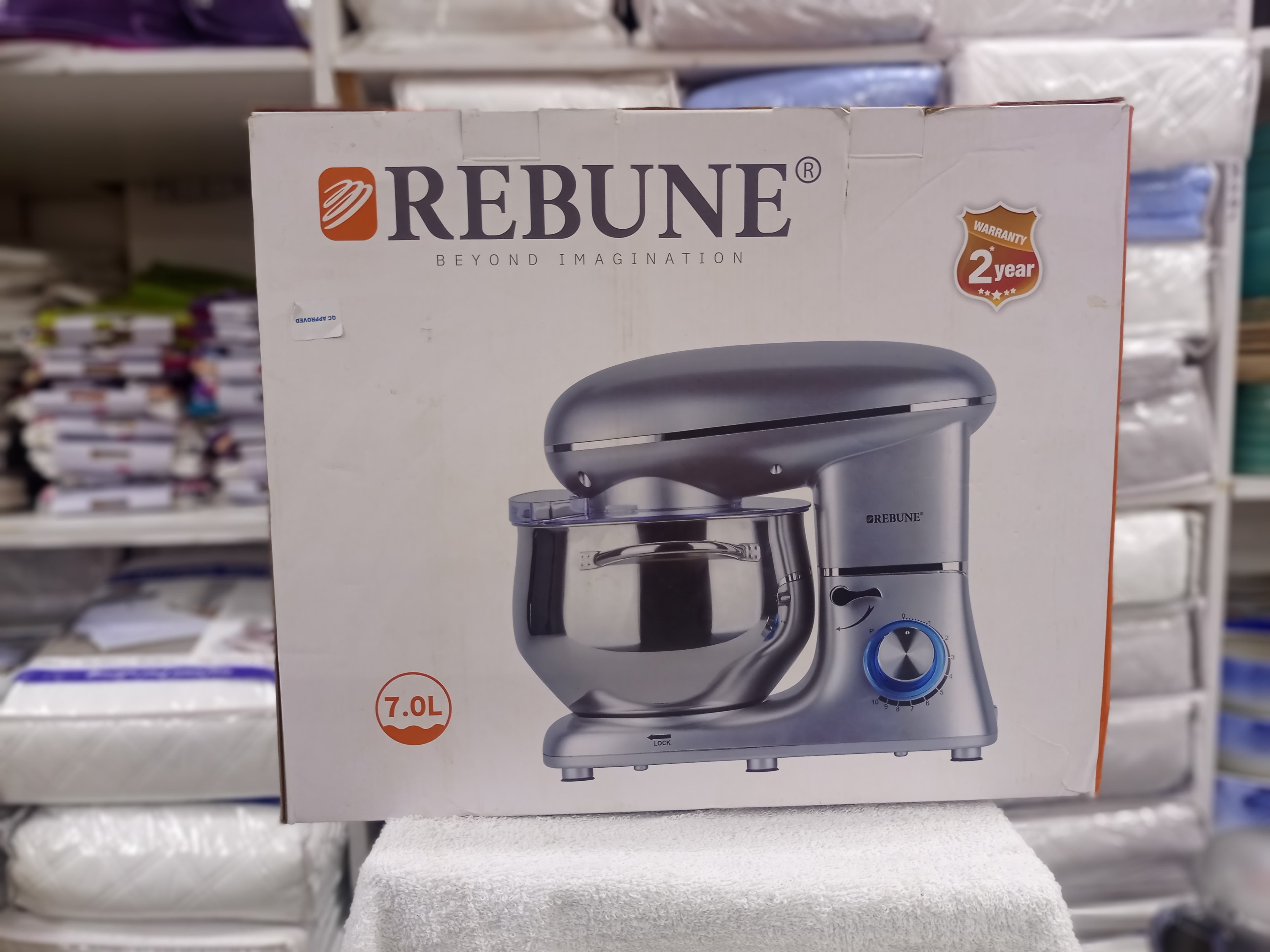 Rebune 7.0L Stand Mixer - Powerful 1000W Electric Kitchen Mixer with 10 Speeds, Stainless Steel Bowl - Perfect for Baking Cakes, Cookies, Dough & More - Ideal for Home Bakers & Professional Chefs