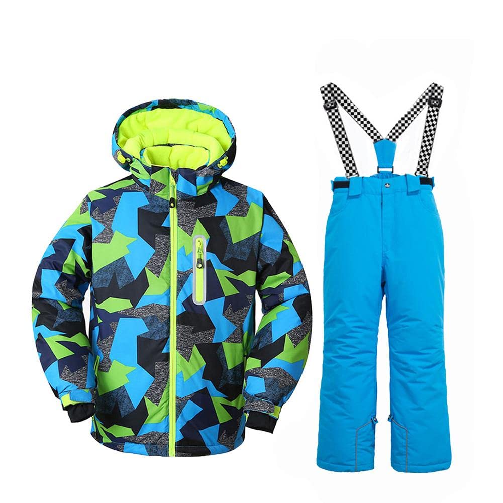 **Boys' Insulated Ski Jacket & Pants Set - Windproof, Waterproof Snowsuit for Winter Sports & Outdoor Activities**    *(Use for skiing, snowboarding, sledding, and cold-weather adventures!)*