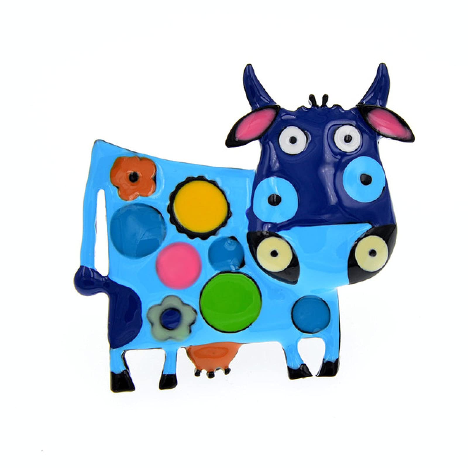 SHUJIA Colorful Enamel Cow Brooches for Women - Cute Animal Milk Cow Pin Jewelry for Winter Coats & Sweaters - Perfect for Casual Outfits, Gift Giving & Accessorizing