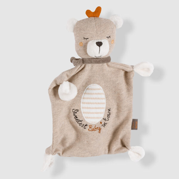 FehnNATUR Sweetest Baby Sensory Bear Comforter - Soft Plush Security Blanket for Newborns & Toddlers | Perfect for Soothing, Cuddling & Sleep Time Comfort
