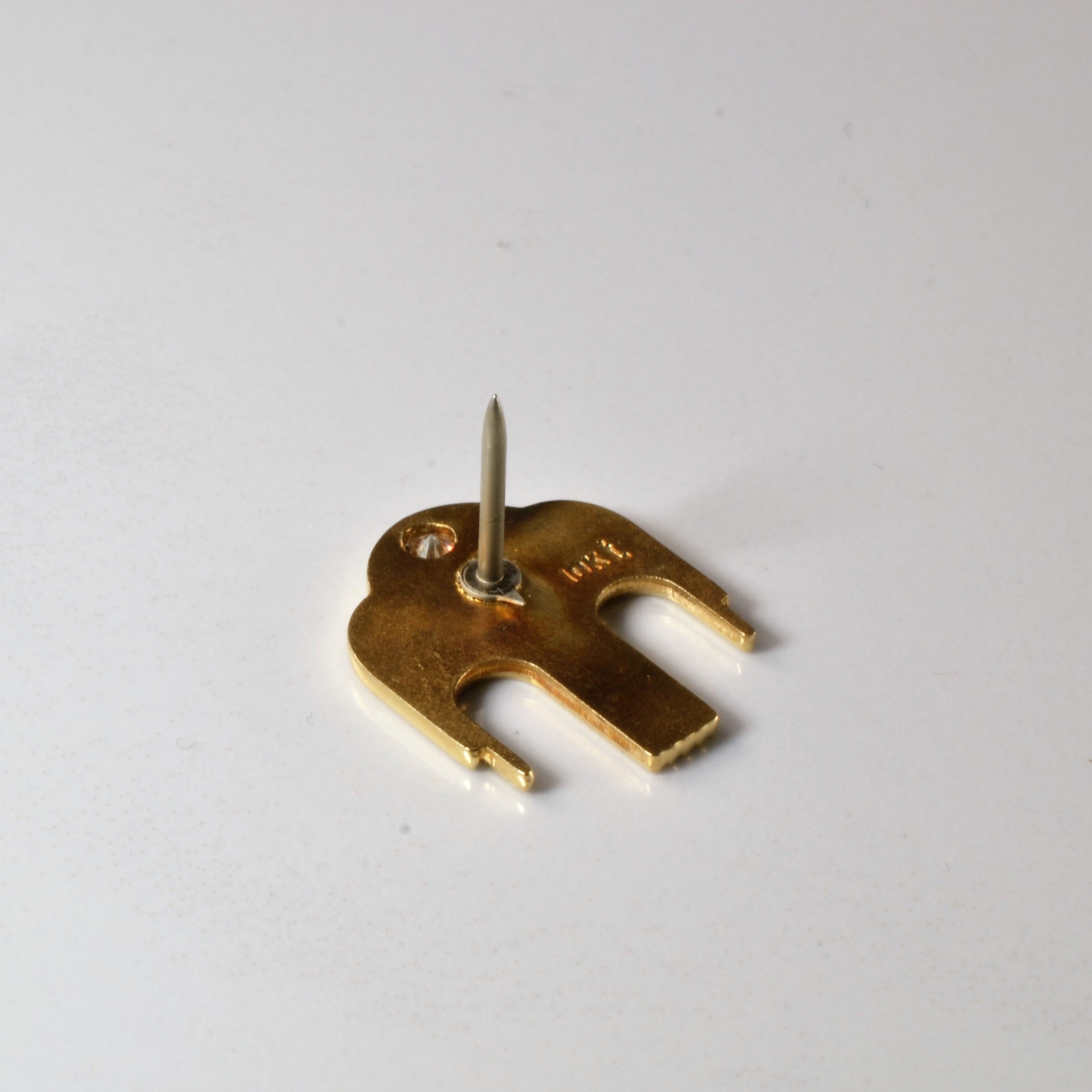 Vintage Flush Set Solitaire Diamond Gold Pin - 0.12 Carat Dainty Jewelry for Women | Perfect for Weddings, Anniversaries & Special Occasions