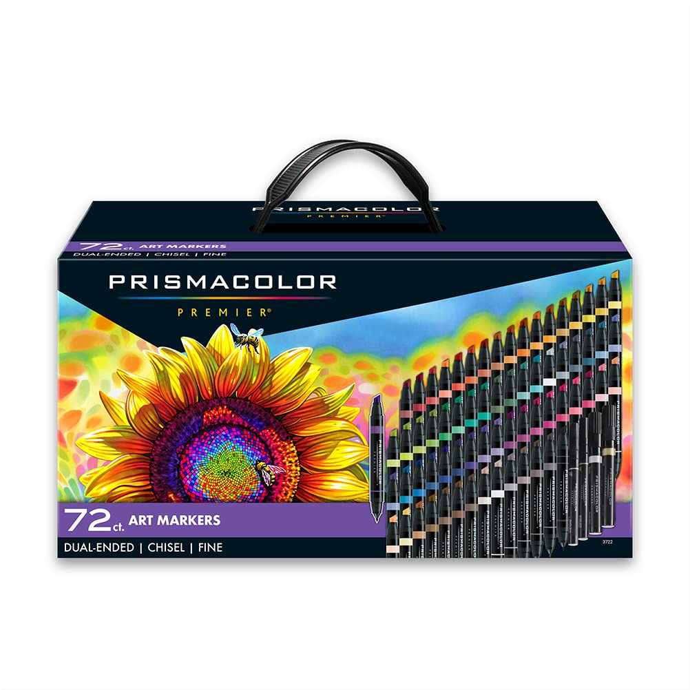 Prismacolor Premier Dual-Ended Alcohol Art Markers Set - 72 Vibrant Colors for Adult Coloring Books, Drawing, Illustration & Bible Journaling | Professional Artist Supplies for Sketching, Calligraphy & Mixed Media Art Projects