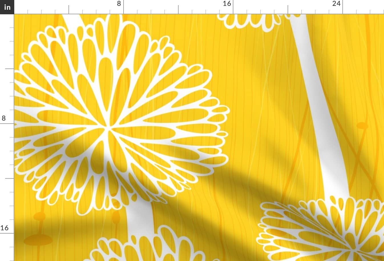 Premium Spoonflower Fabric - Large Yellow Floral Modern Spring Print on Soft Minky Fabric Fat Quarter | Perfect for Sewing Baby Blankets, Quilt Backing & Plush Toys | DIY Craft Projects, Nursery Decor & Gift Making