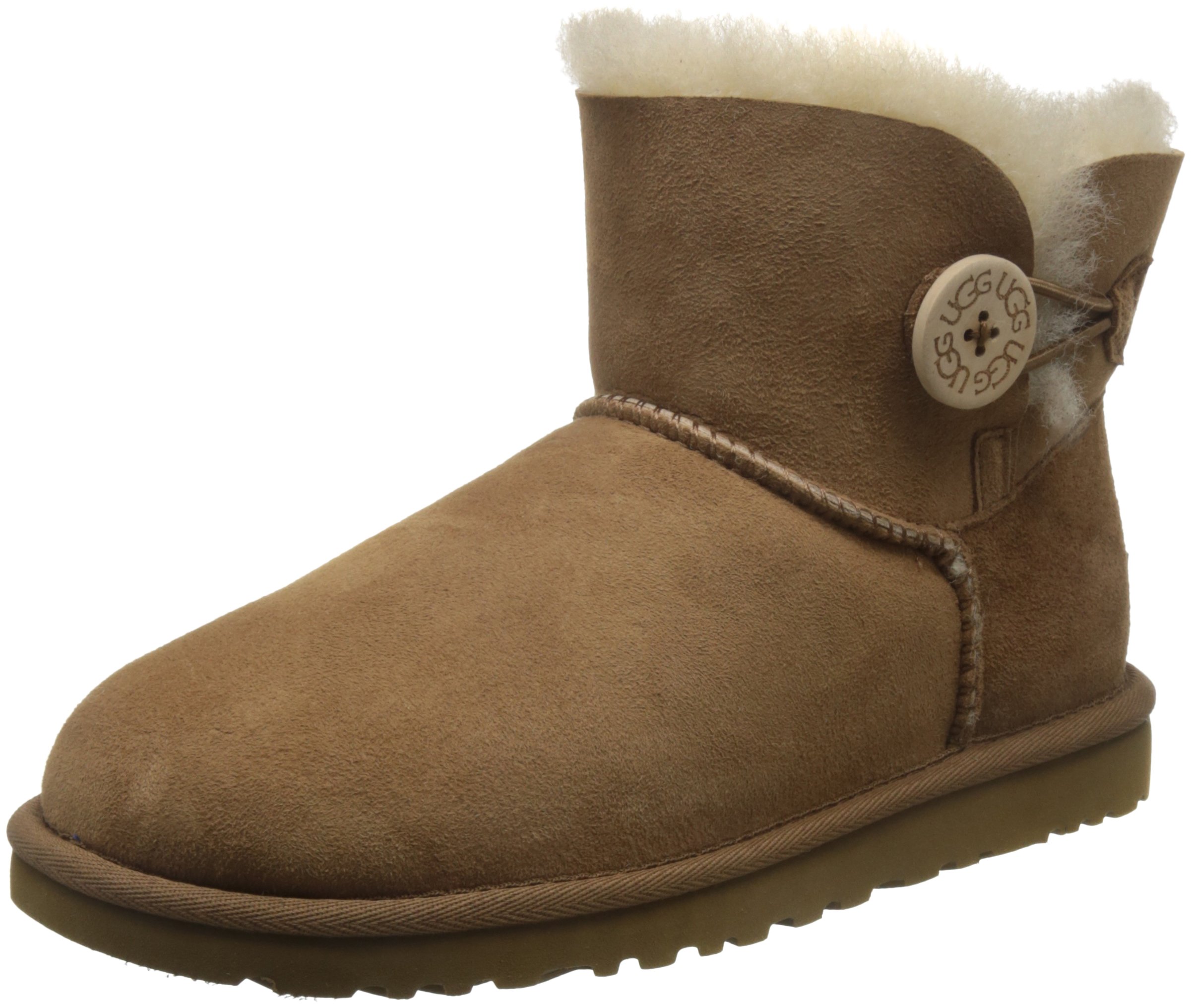 UGG Women's Mini Bailey Button Boots - Cozy Winter Shearling Lined Booties for Casual Wear & Outdoor Activities