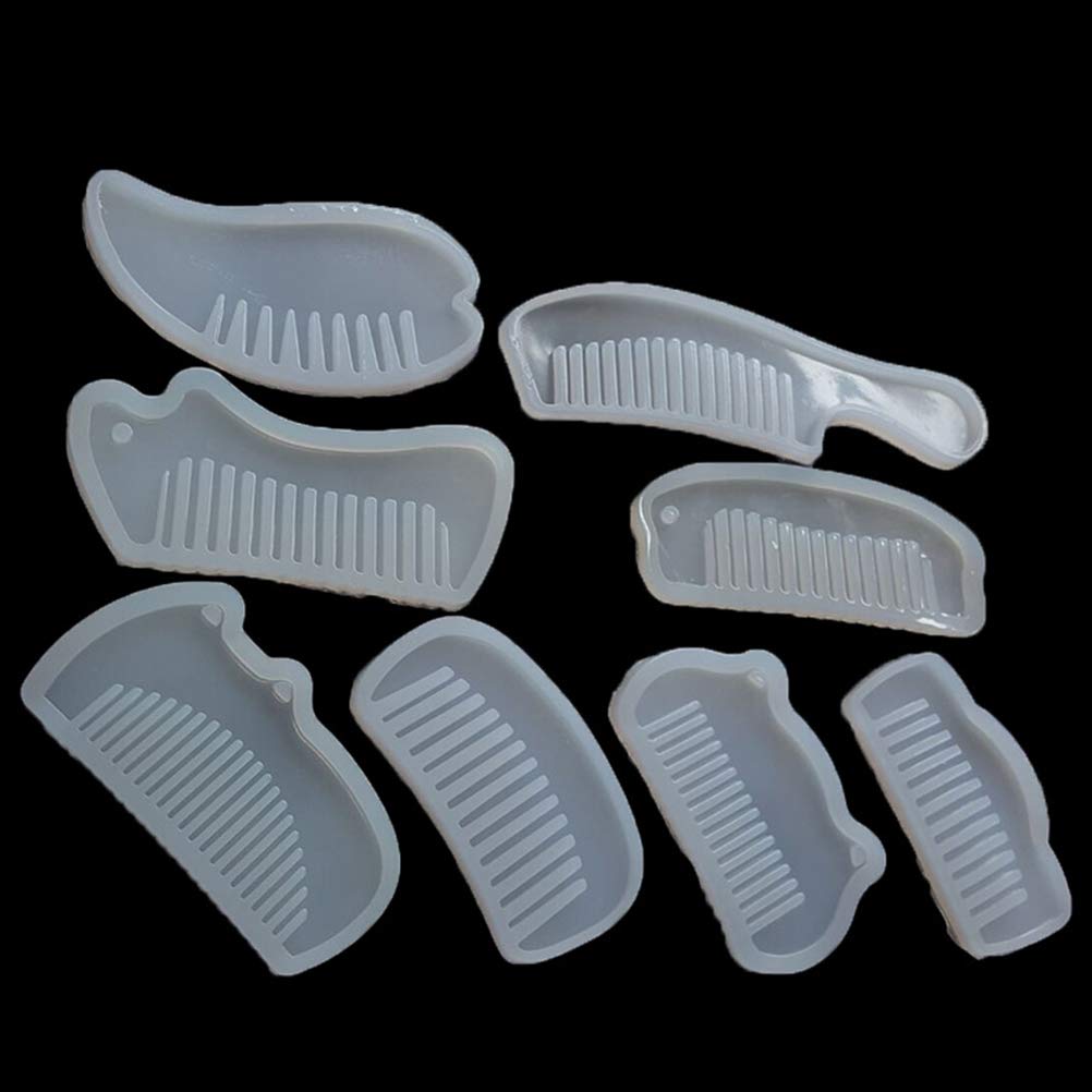 SUPVOX 8pcs Silicone Comb Molds for Resin Epoxy Casting - DIY Hair Comb Making Kit for Crafting, Jewelry Making, and Unique Gift Creation (Perfect for Home Decor & Handmade Accessories)