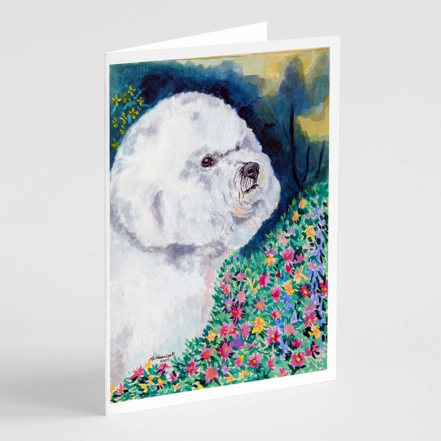 Bichon Frise Blank Greeting Cards with Envelopes - Pack of 8 Whimsical A7 Size (5x7) Note Cards by Caroline's Treasures | Perfect for Birthdays, Thank You Notes & Special Occasions