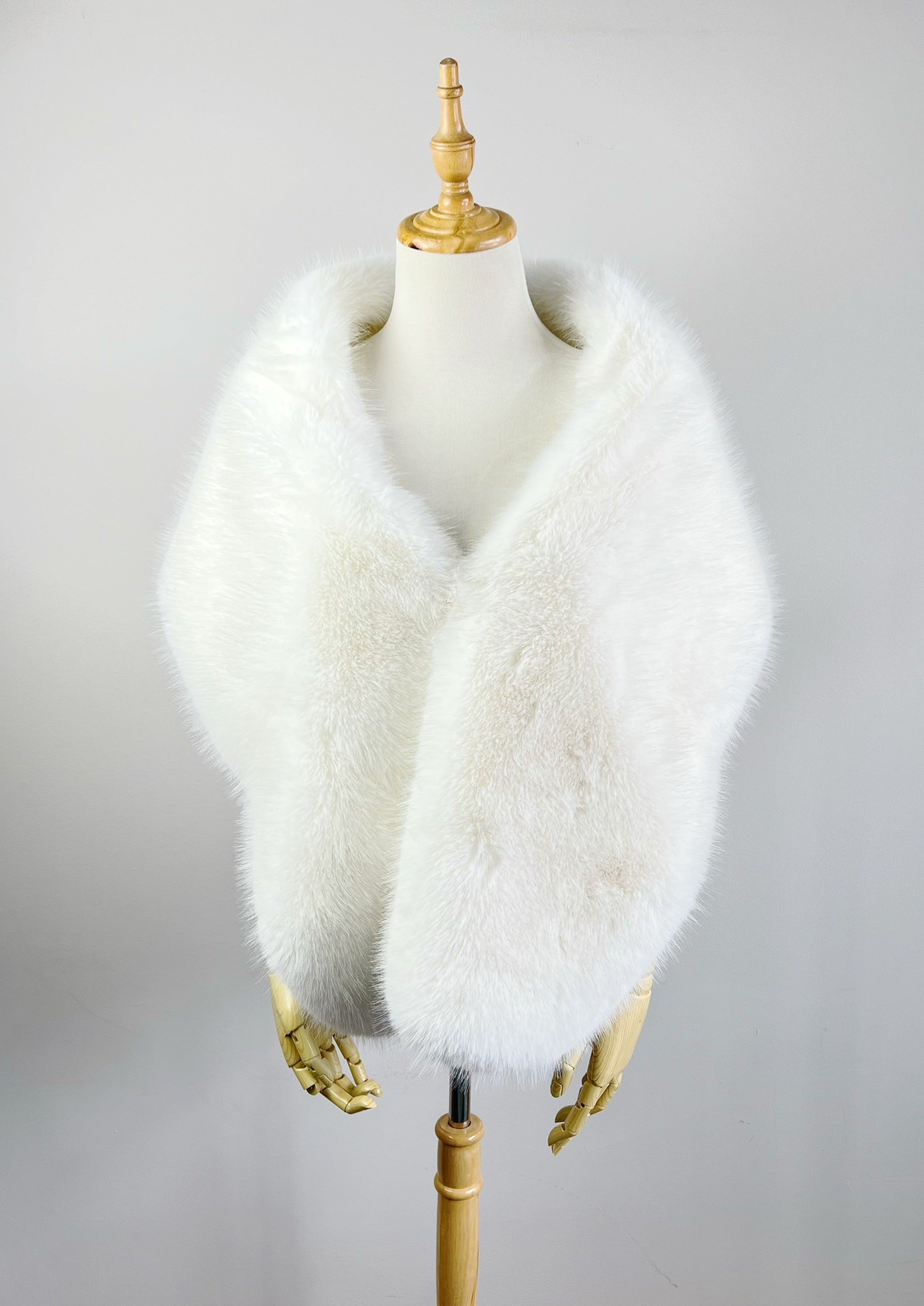 Luxury Ivory & Black Fur Coat for Women - Elegant Winter Fashion Outerwear | Perfect for Parties, Weddings & Special Occasions